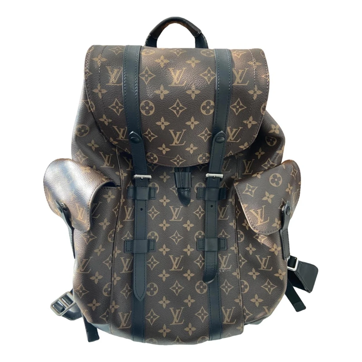 Pre-owned Louis Vuitton Christopher Backpack Leather Bag In Brown