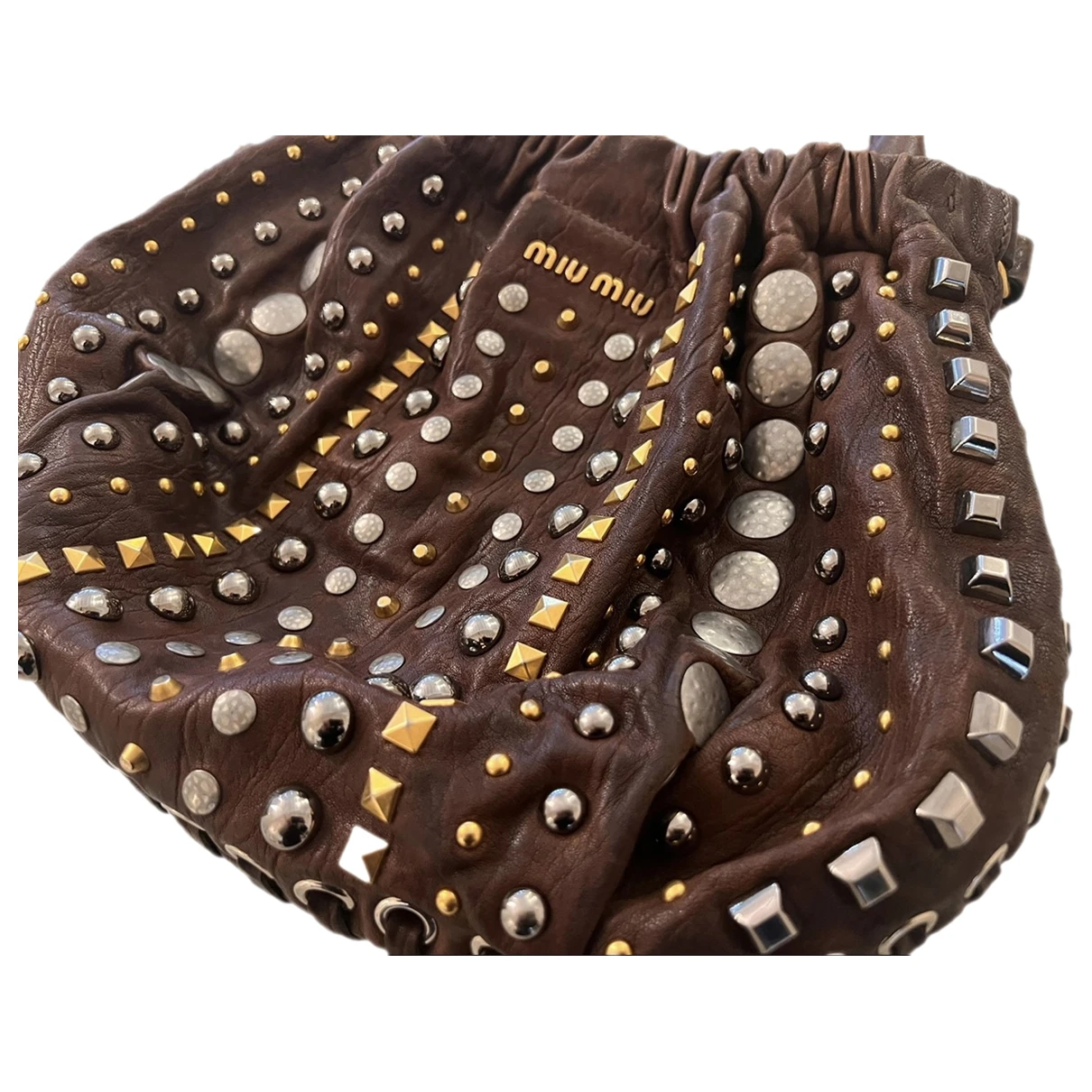 Pre-owned Miu Miu Leather Handbag In Brown