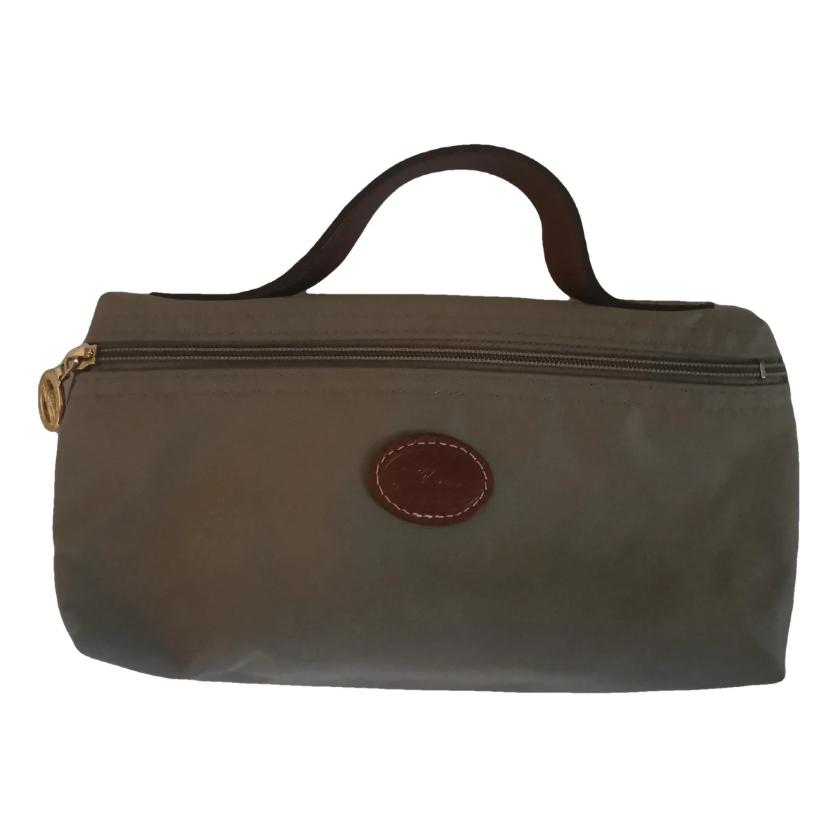 Pre-owned Longchamp Cloth Clutch Bag In Grey