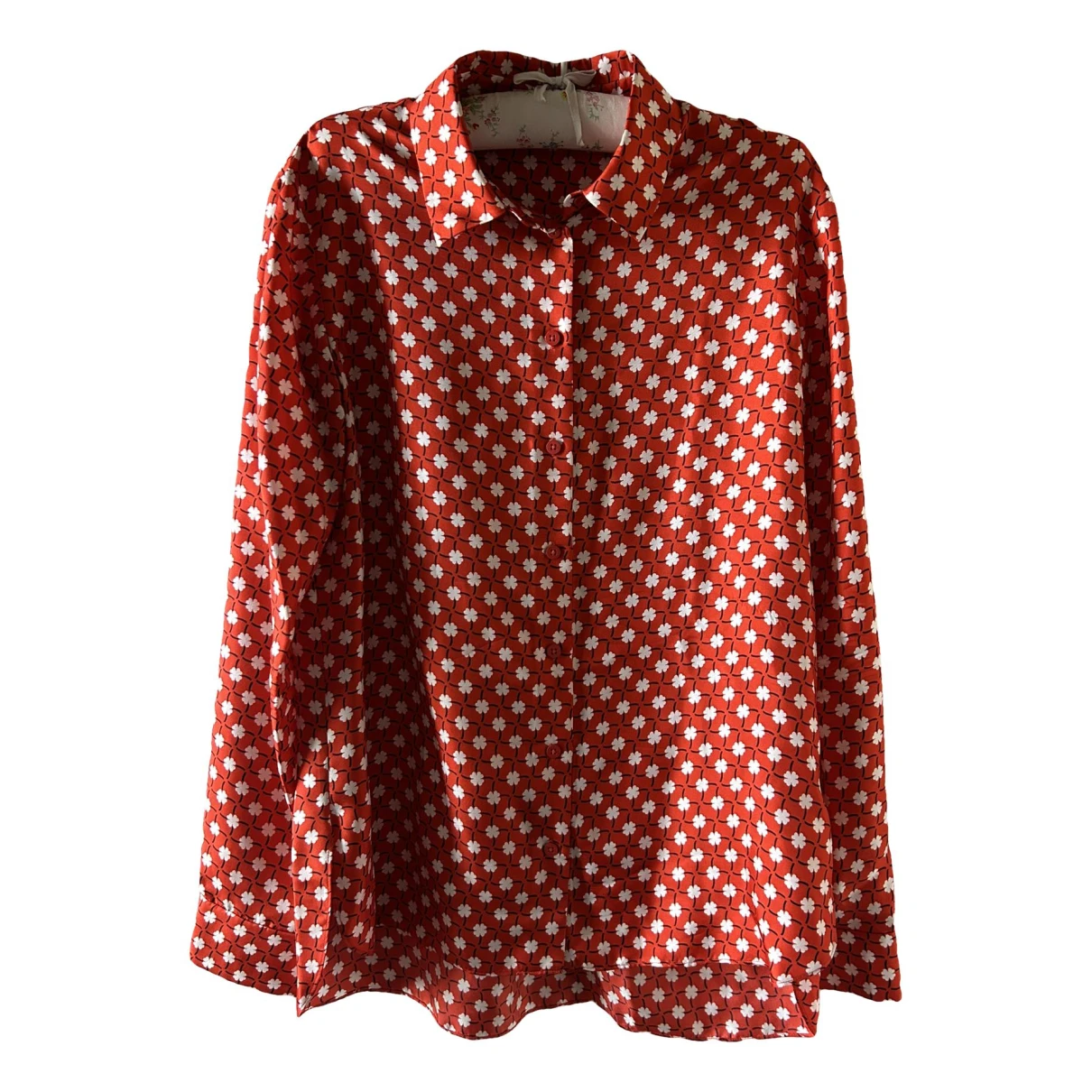 Pre-owned Carven Silk Blouse In Red