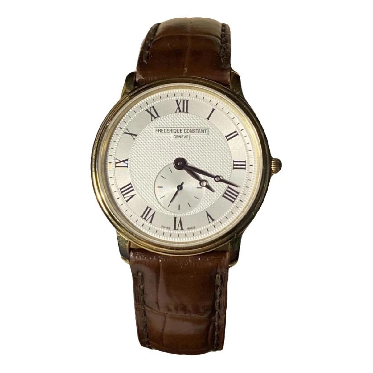 Pre-owned Frederique Constant Slimline Watch In Brown
