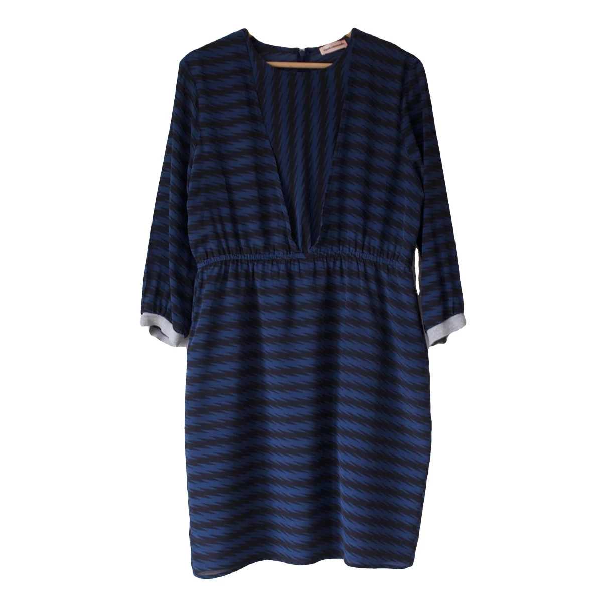 Pre-owned Custommade Silk Mid-length Dress In Navy