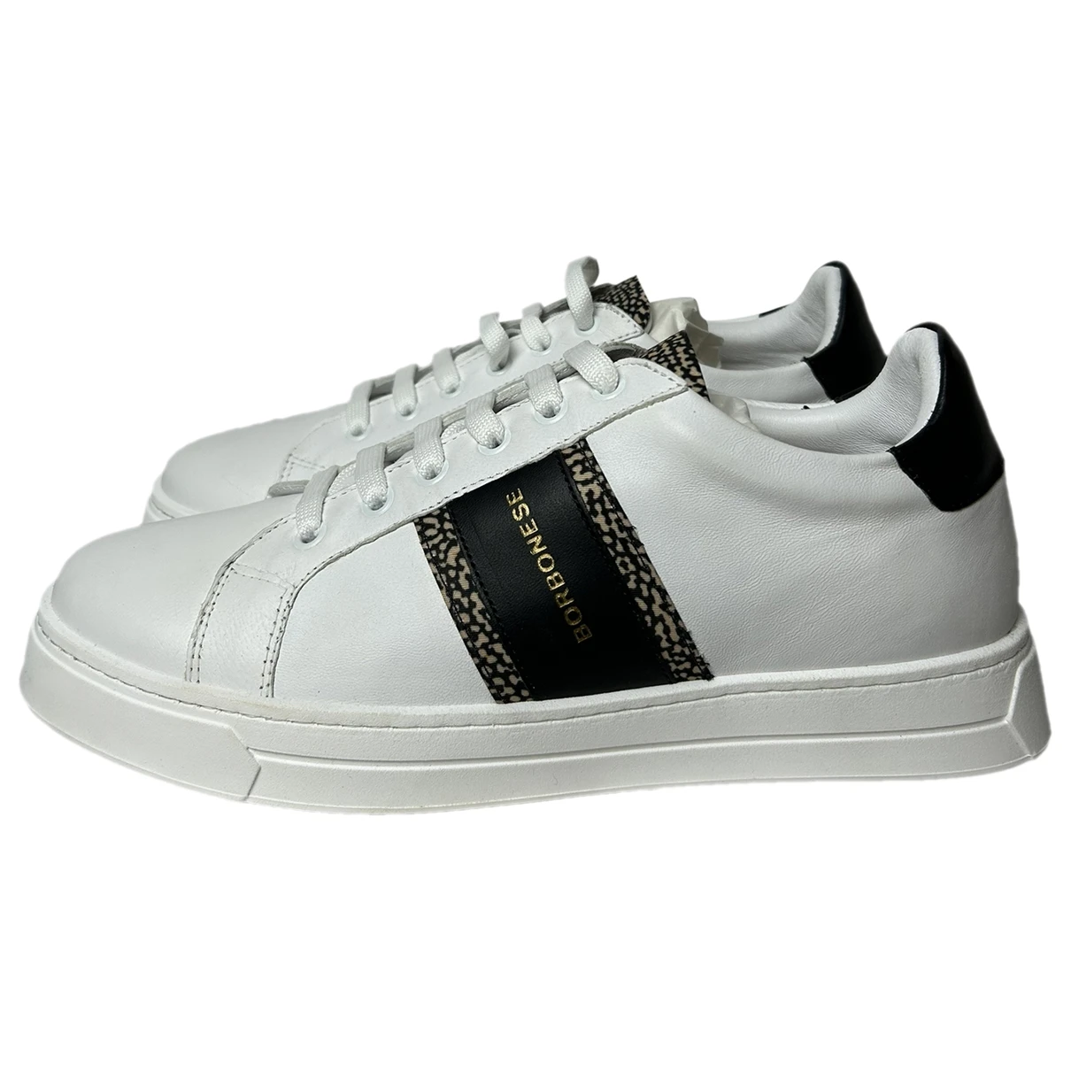 Pre-owned Borbonese Leather Trainers In White