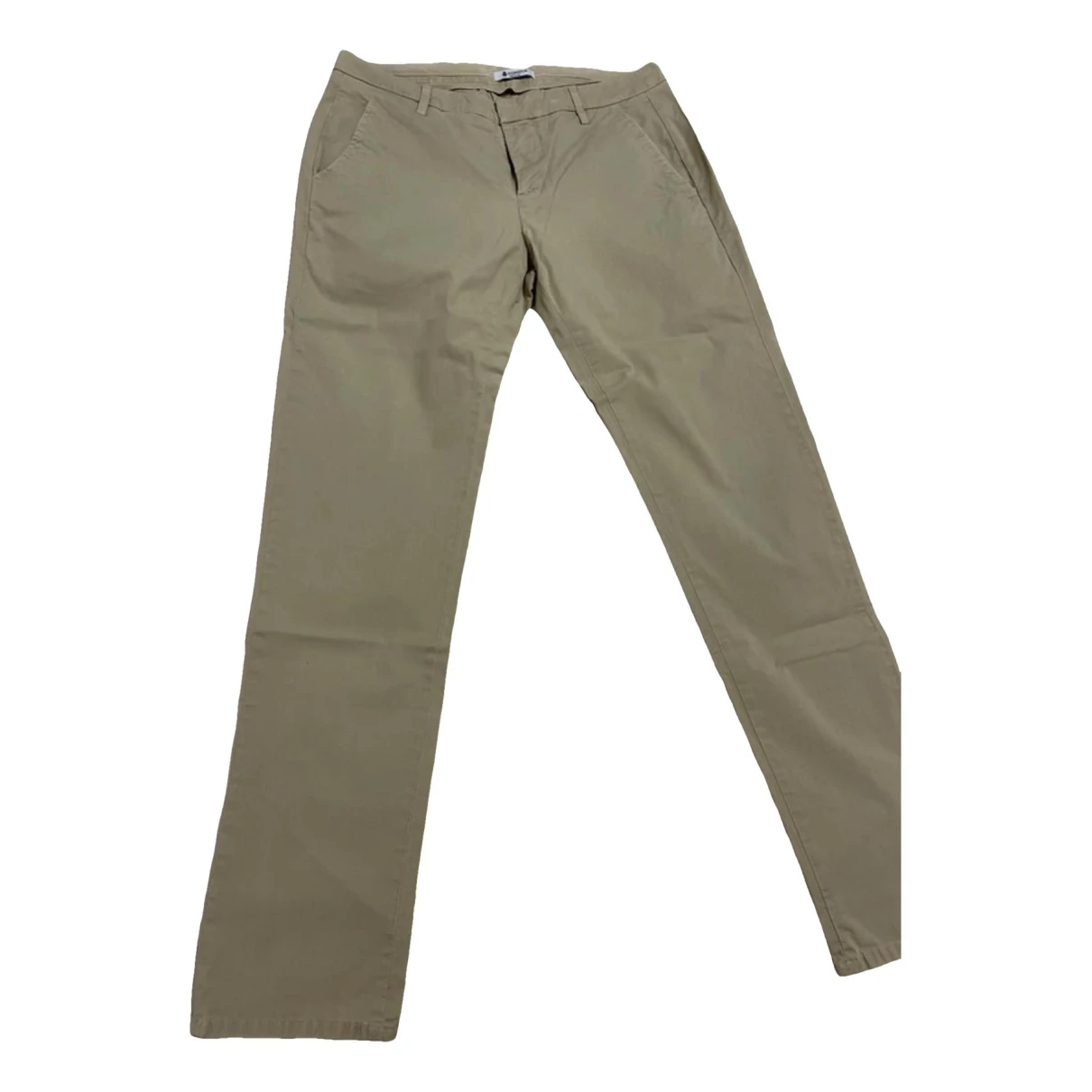 Pre-owned Dondup Silk Trousers In Beige