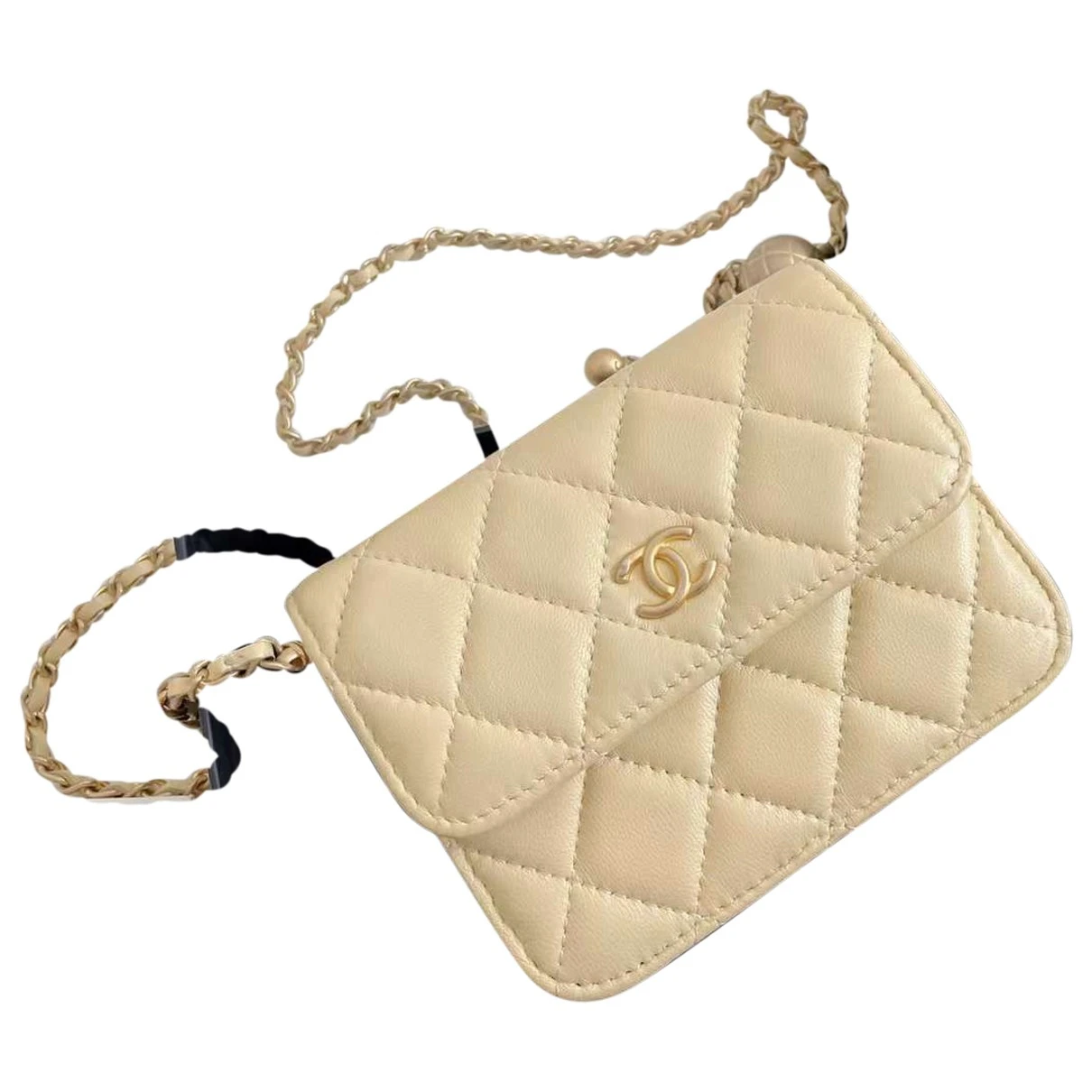 Pre-owned Chanel Wallet On Chain Timeless/classique Leather Crossbody Bag In Yellow