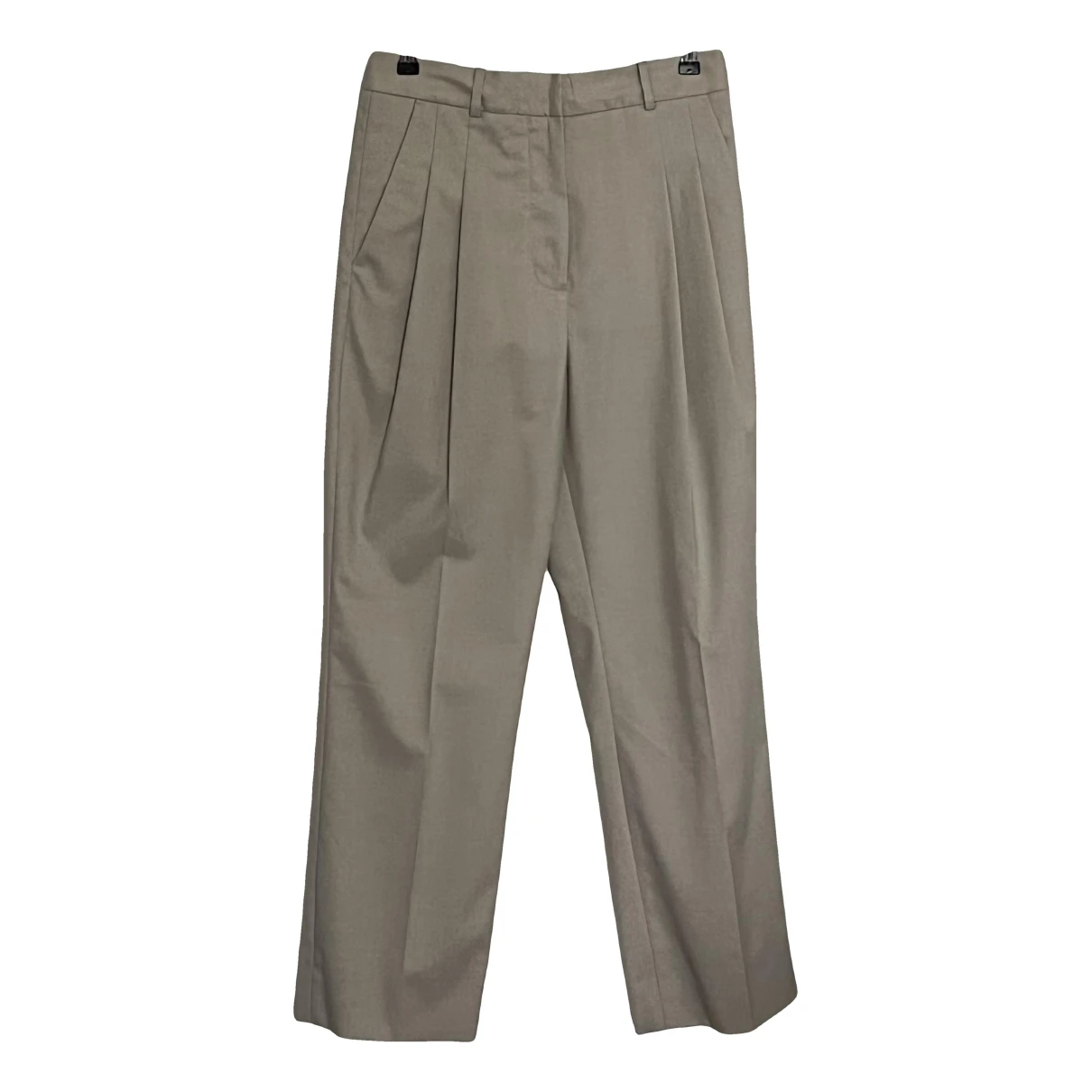Pre-owned By Malene Birger Straight Pants In Beige