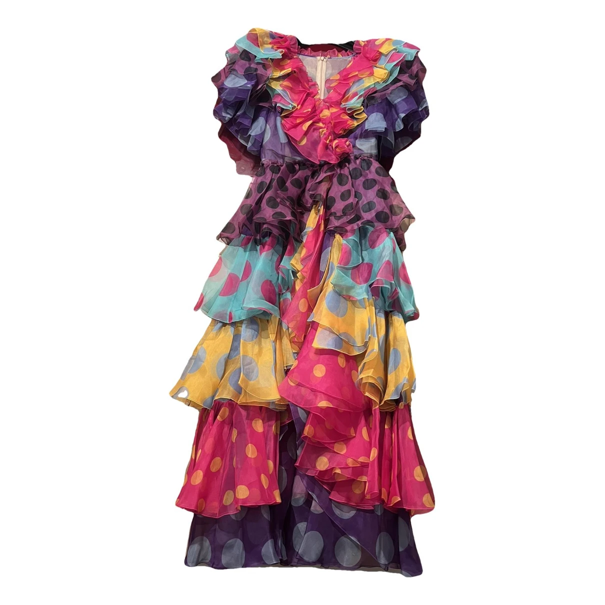Pre-owned Dolce & Gabbana Silk Maxi Dress In Multicolour