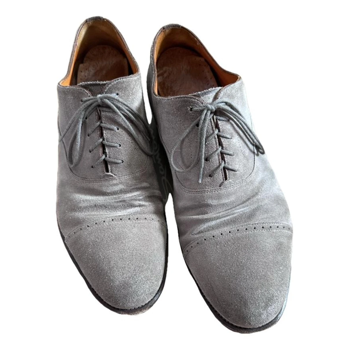 Pre-owned Santoni Lace Ups In Grey