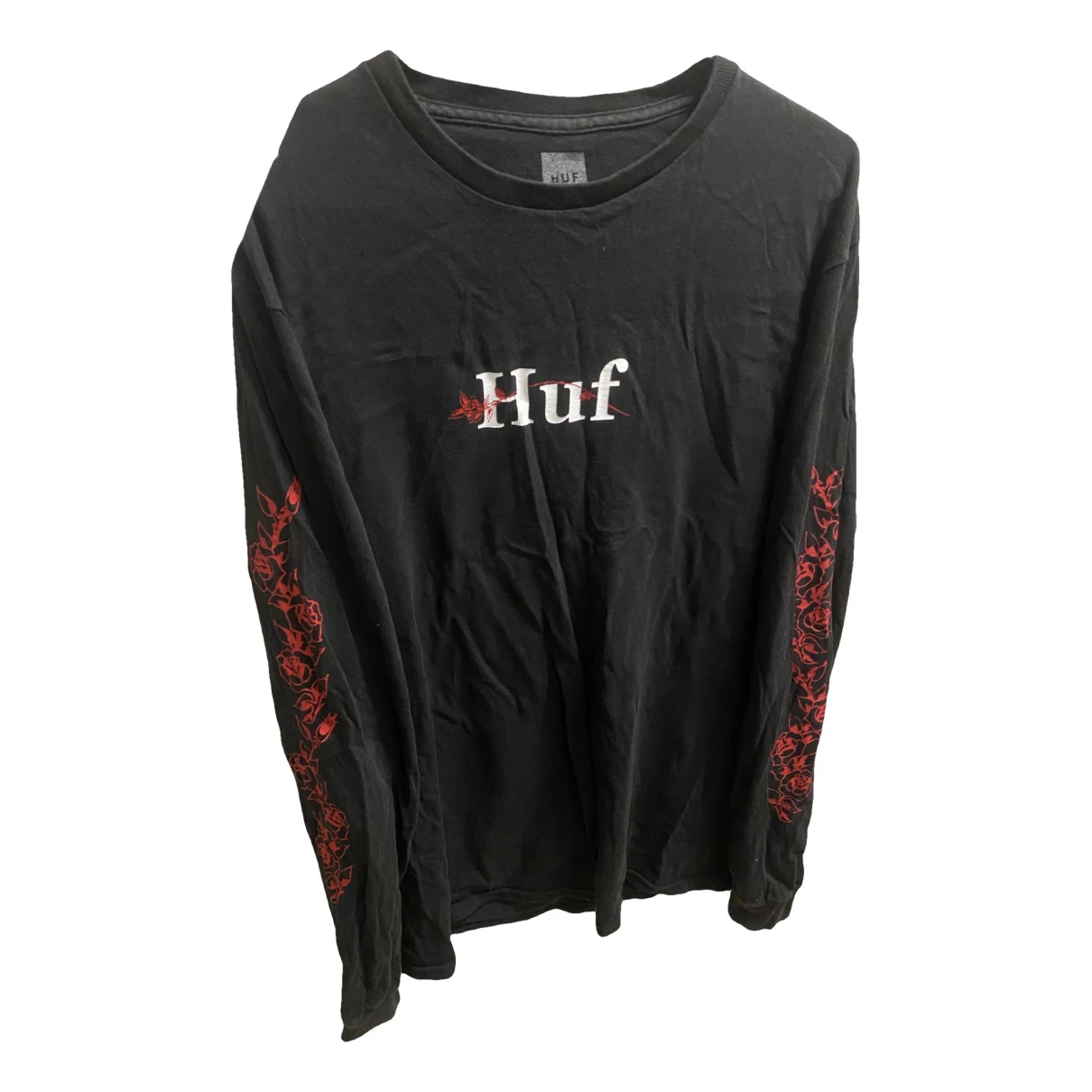 Pre-owned Huf T-shirt In Black