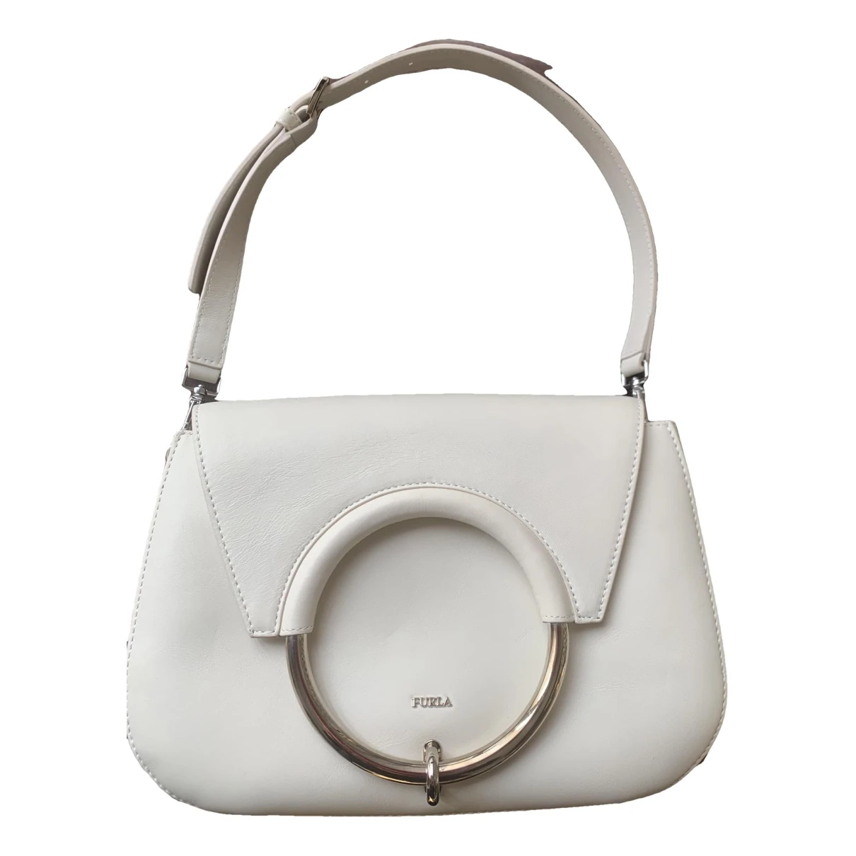 Pre-owned Furla Leather Handbag In White