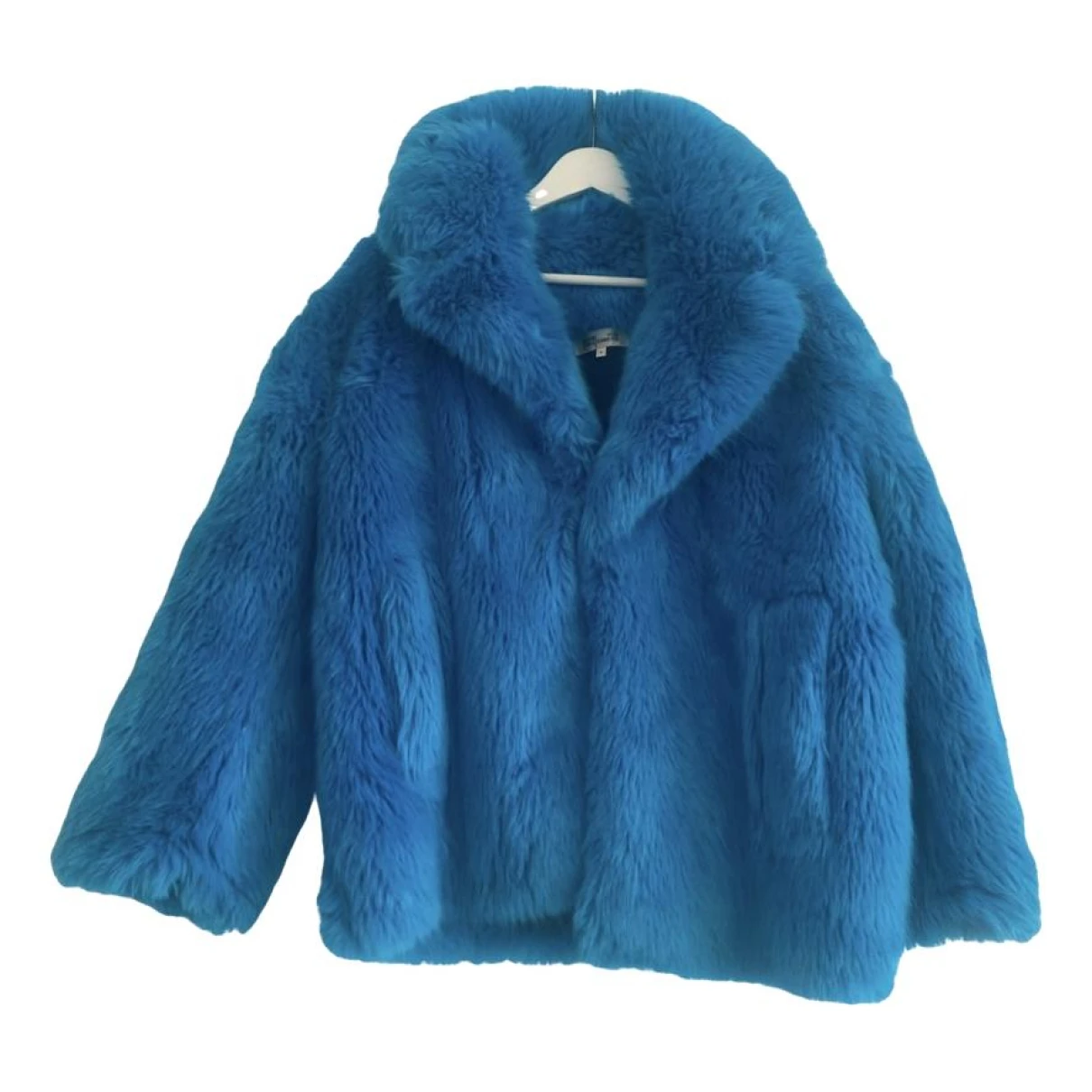 Pre-owned Diane Von Furstenberg Faux Fur Coat In Turquoise