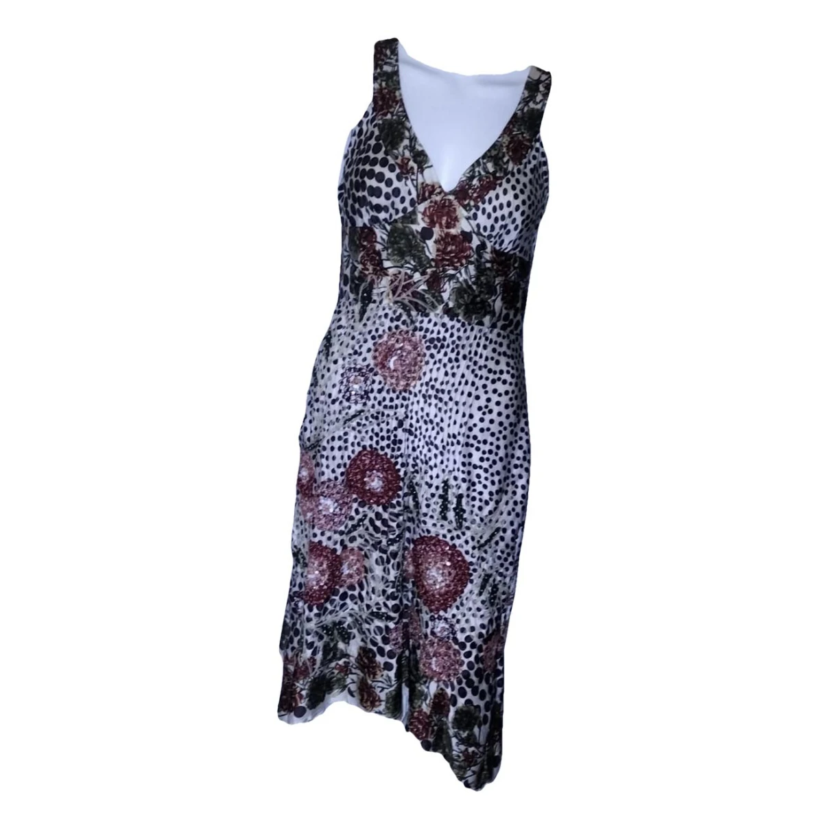 Pre-owned Guess Silk Mid-length Dress In Multicolour