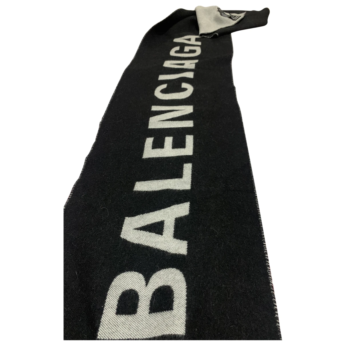 Pre-owned Balenciaga Wool Scarf In Black