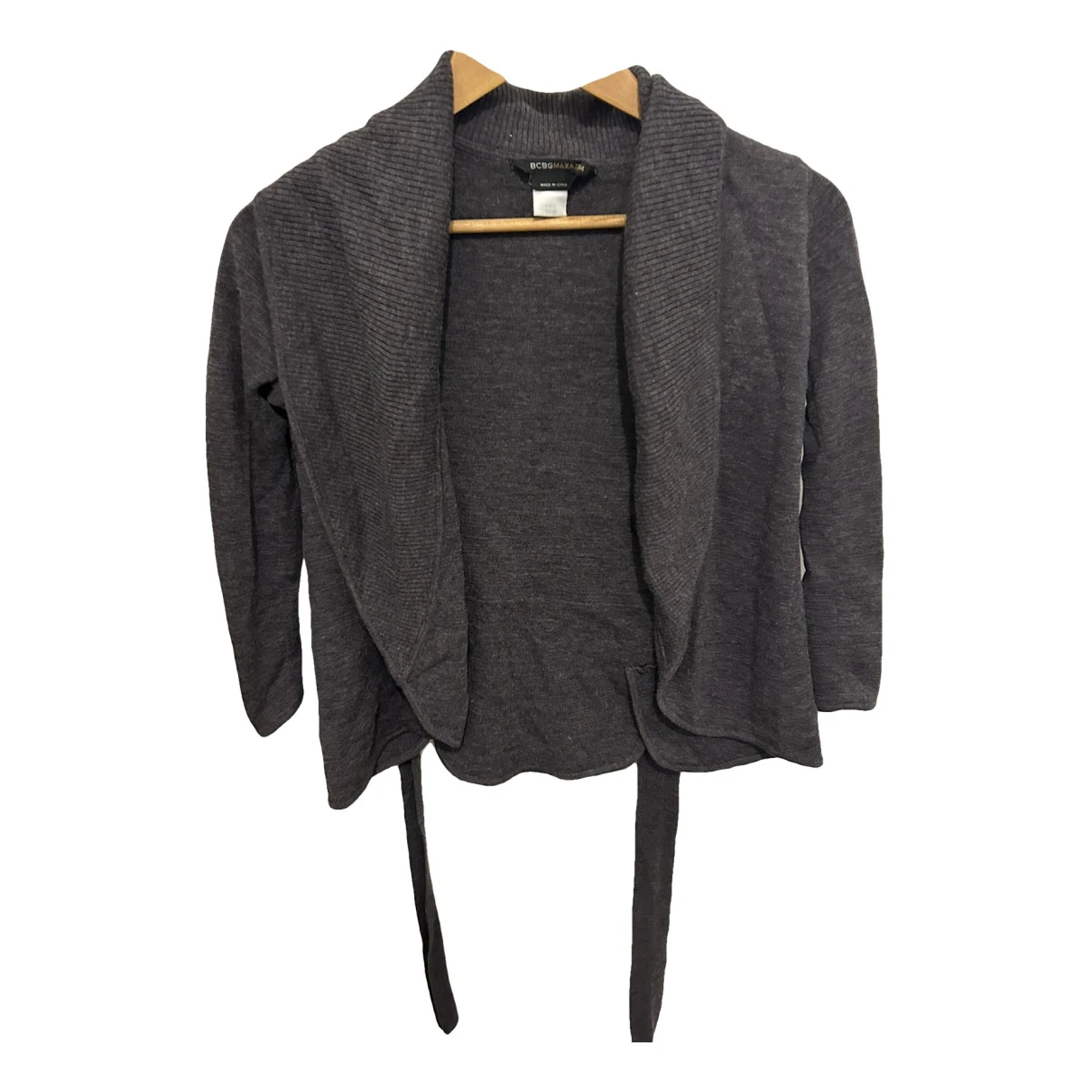 Pre-owned Bcbg Max Azria Wool Cardigan In Anthracite
