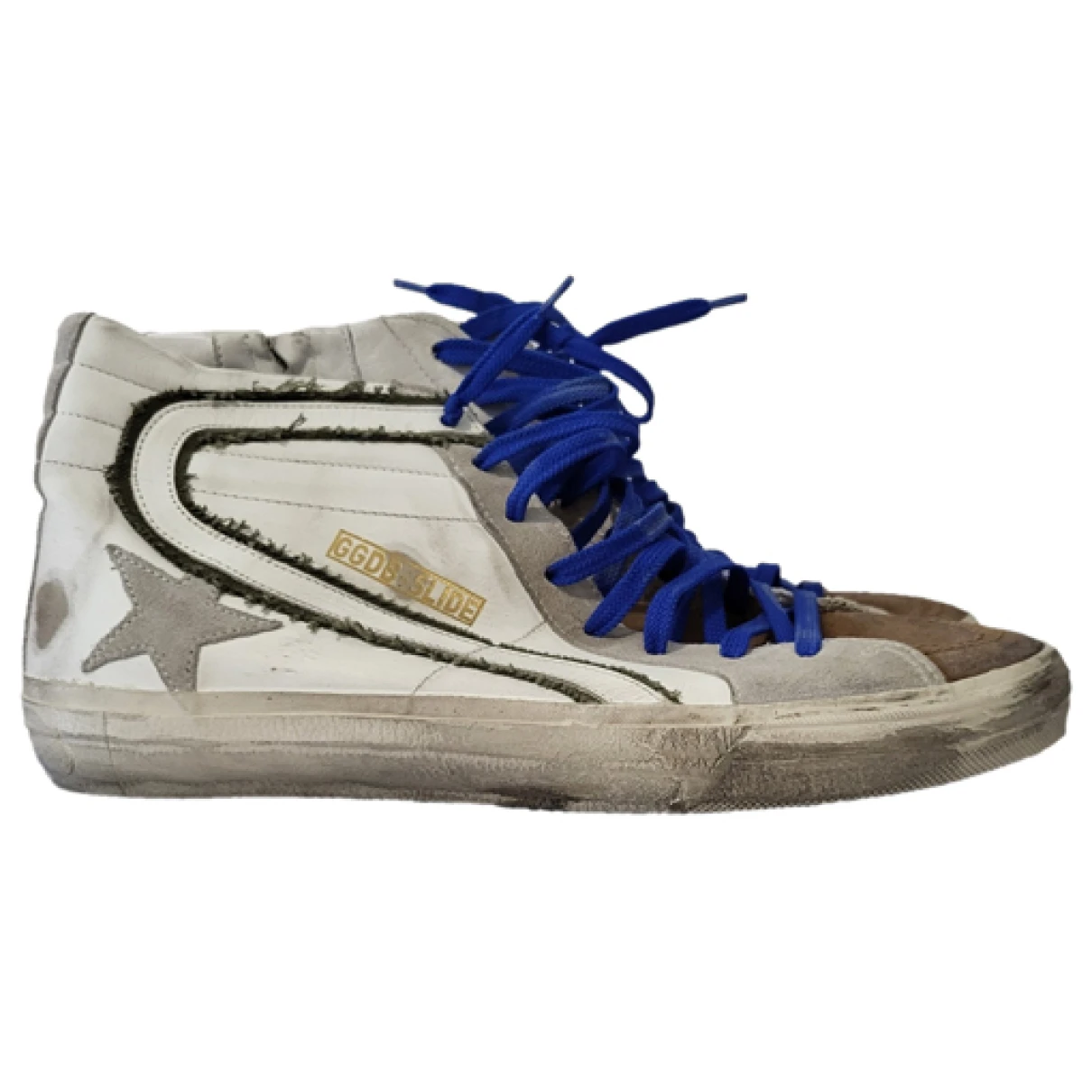 Pre-owned Golden Goose Slide Leather High Trainers In White