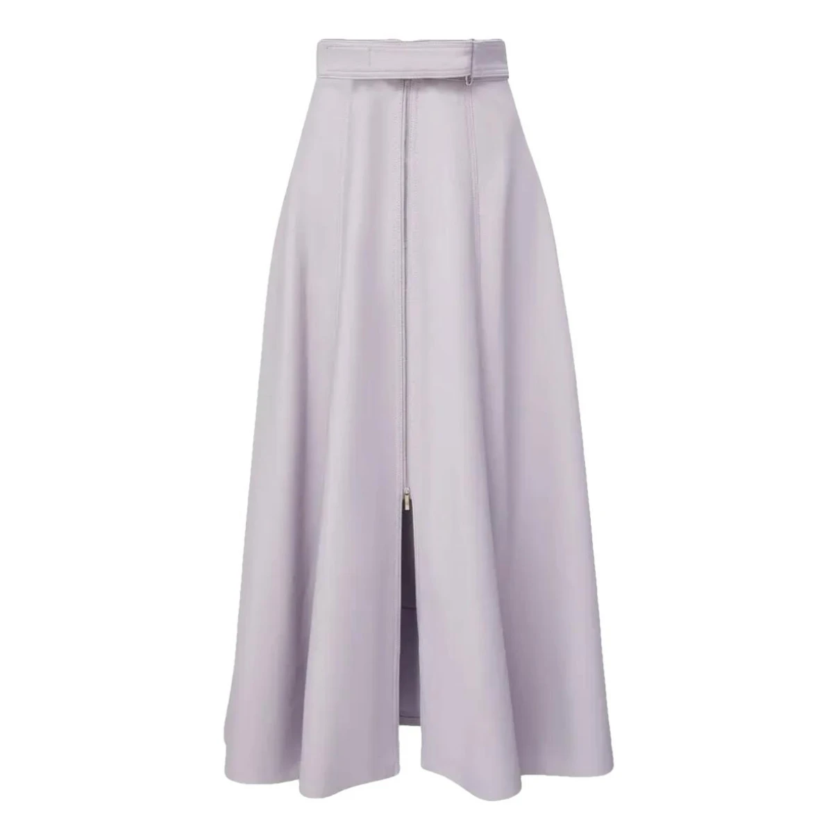 Pre-owned Brandon Maxwell Leather Mid-length Skirt In Purple
