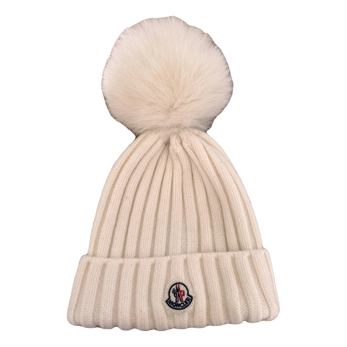 Pre-owned Moncler Wool Beanie In White