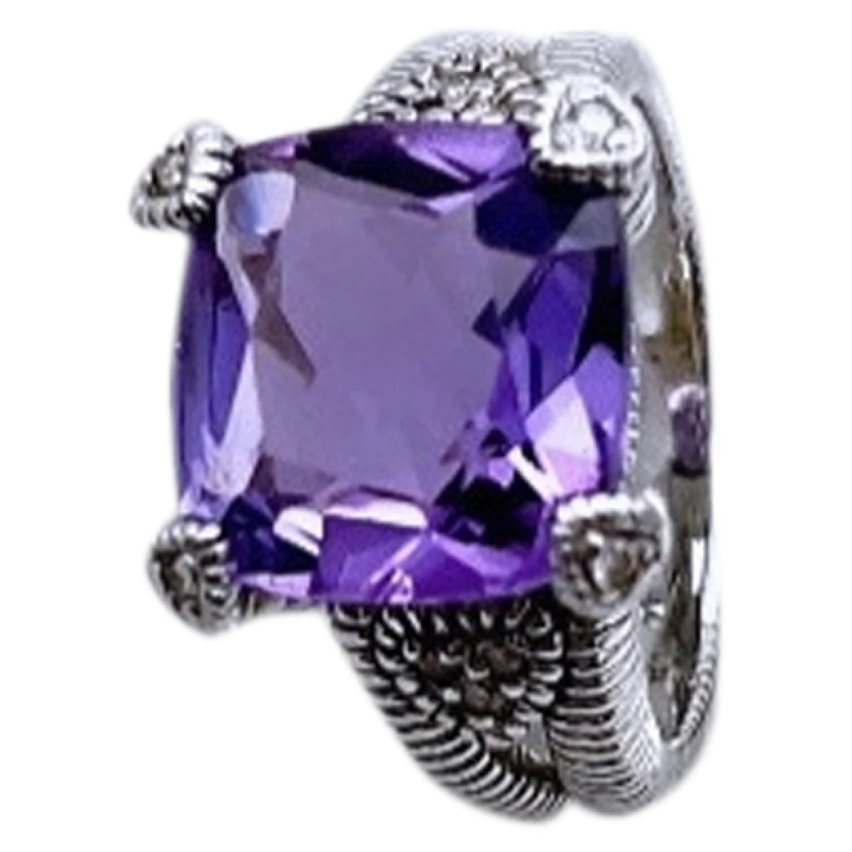 Pre-owned Judith Ripka Silver Ring In Purple