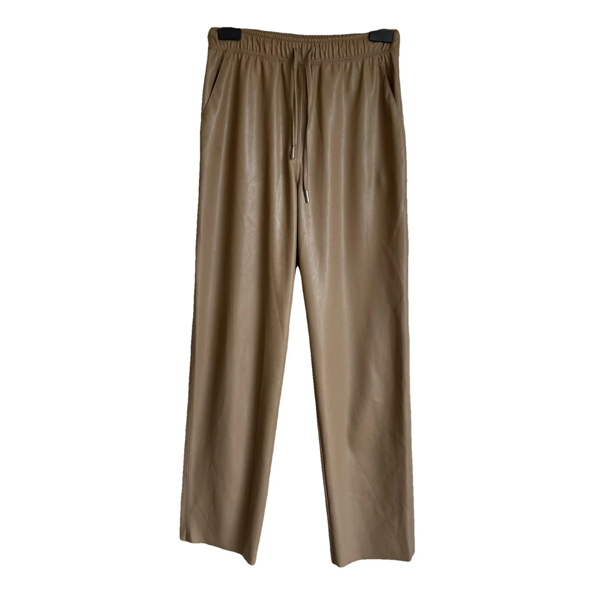 Pre-owned Max Mara Vegan Leather Carot Pants In Camel