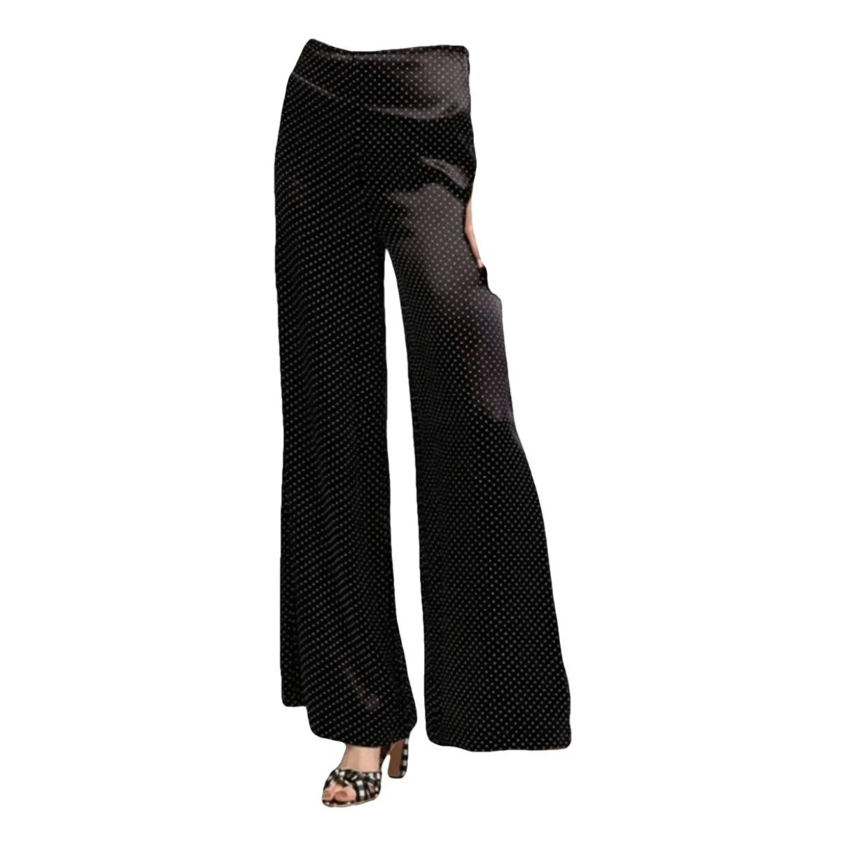 Pre-owned Ganni Trousers In Black