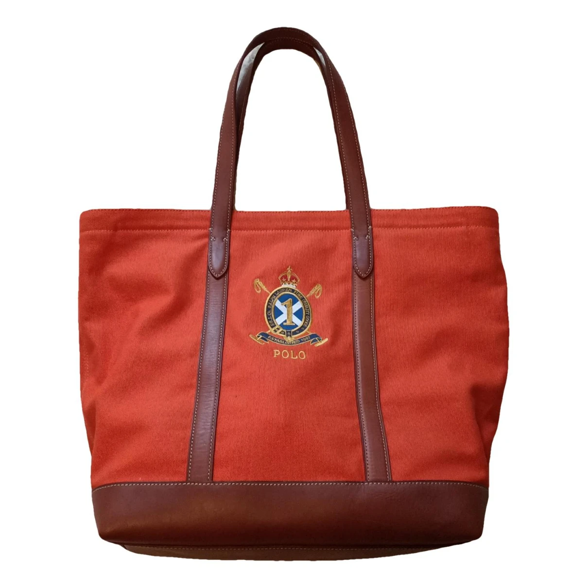 Pre-owned Polo Ralph Lauren Handbag In Orange