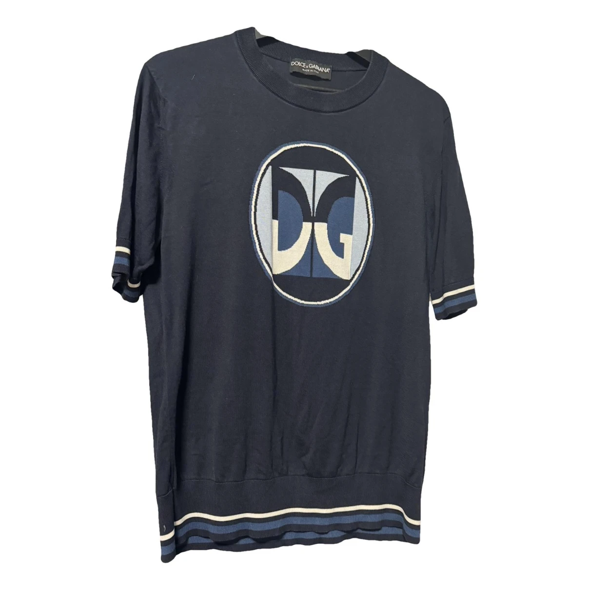 Pre-owned Dolce & Gabbana Silk T-shirt In Navy