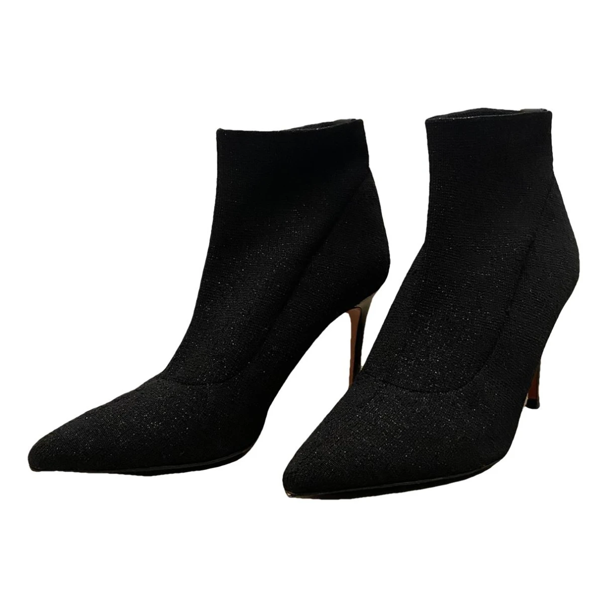 Pre-owned Baldinini Cloth Ankle Boots In Black