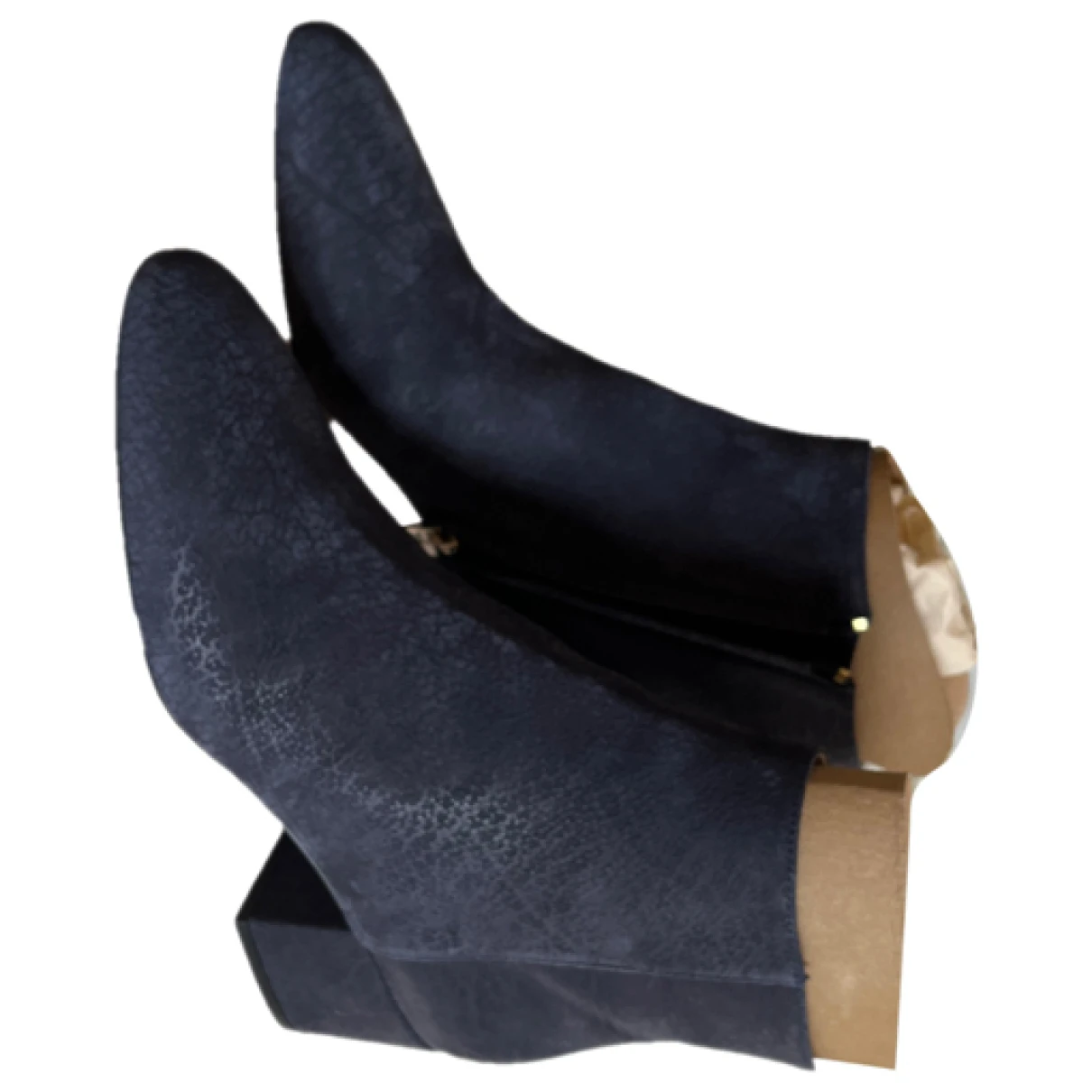 Pre-owned Sergio Rossi Leather Ankle Boots In Blue