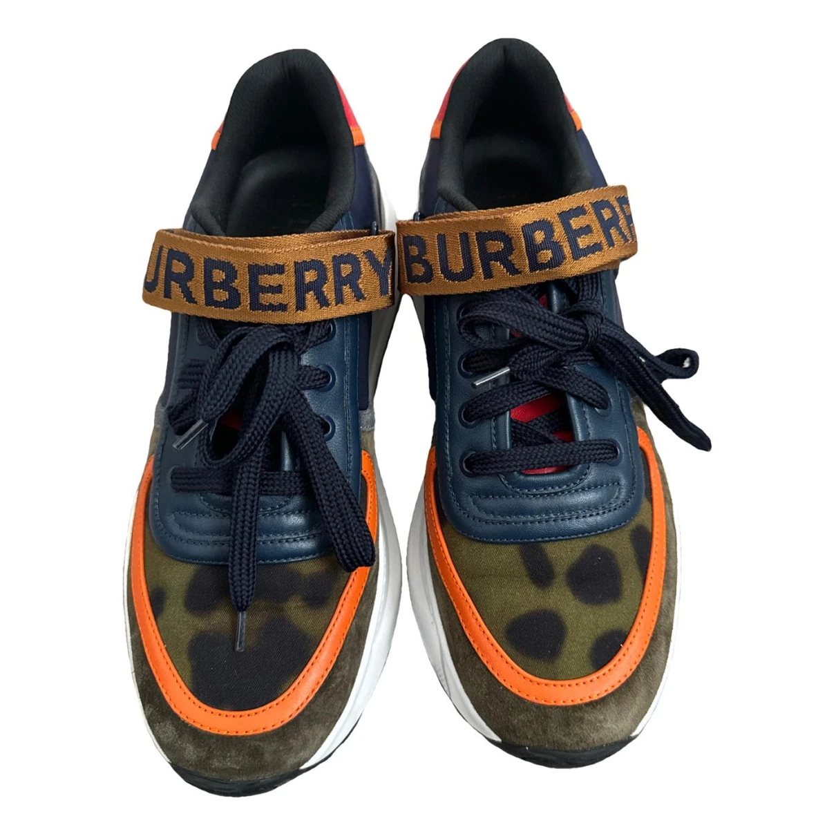 Pre-owned Burberry Regis Trainers In Brown