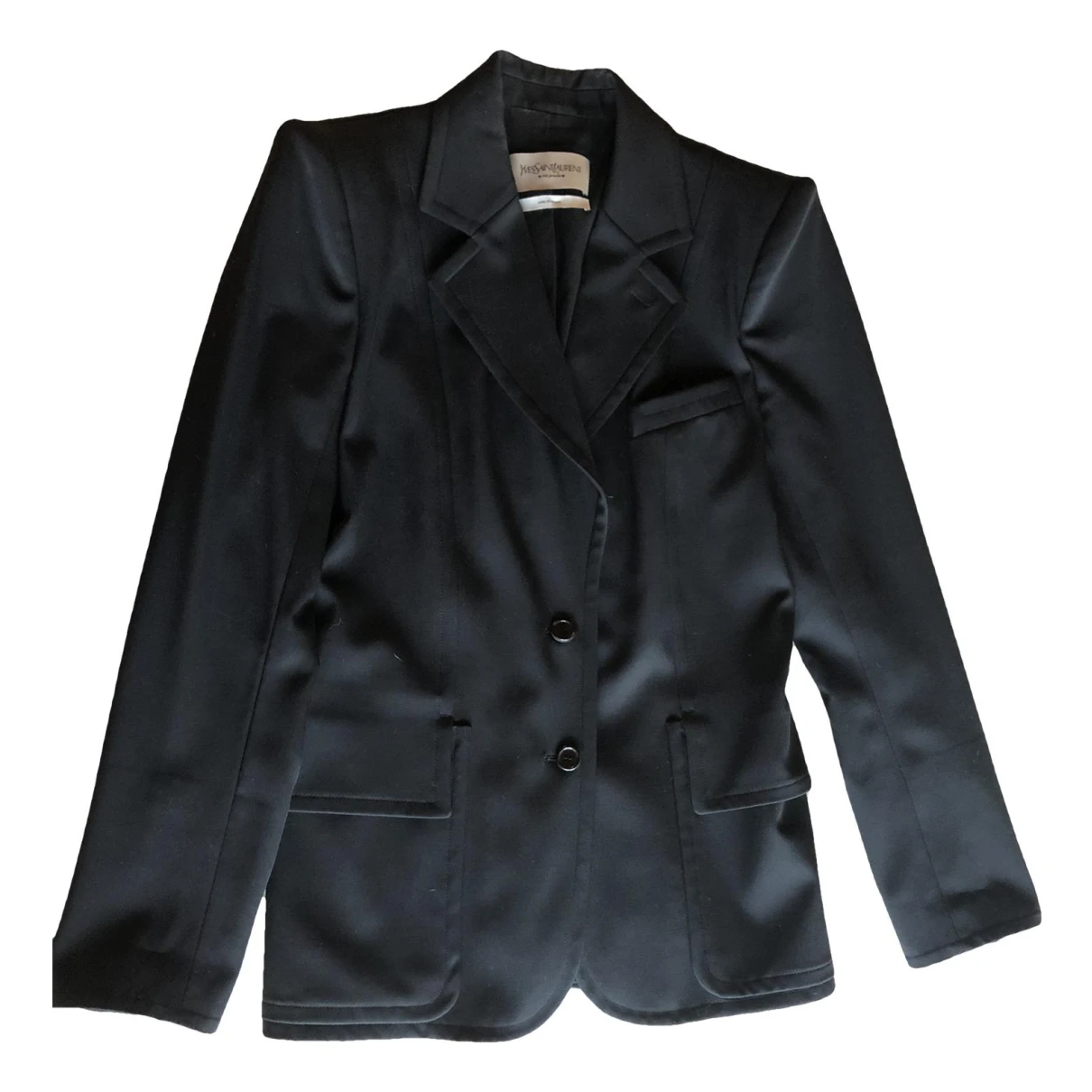 Pre-owned Saint Laurent Wool Short Vest In Black