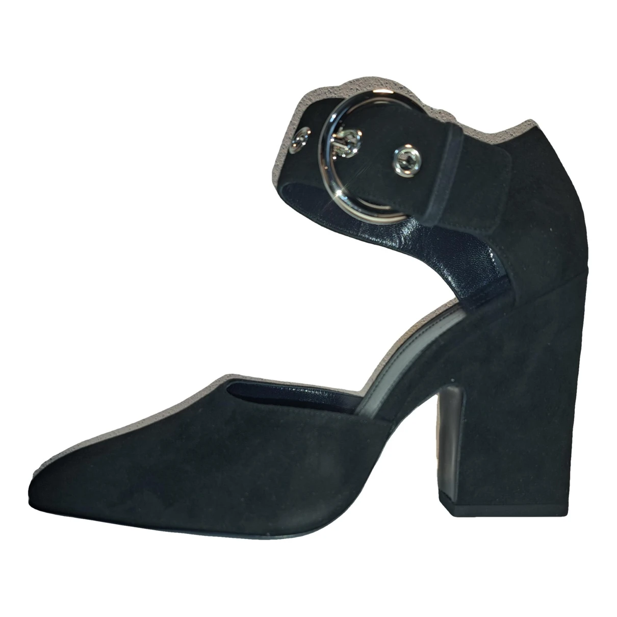 Pre-owned Celine Velvet Sandals In Black