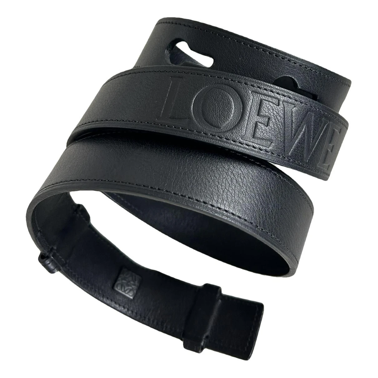 Pre-owned Loewe Leather Belt In Black