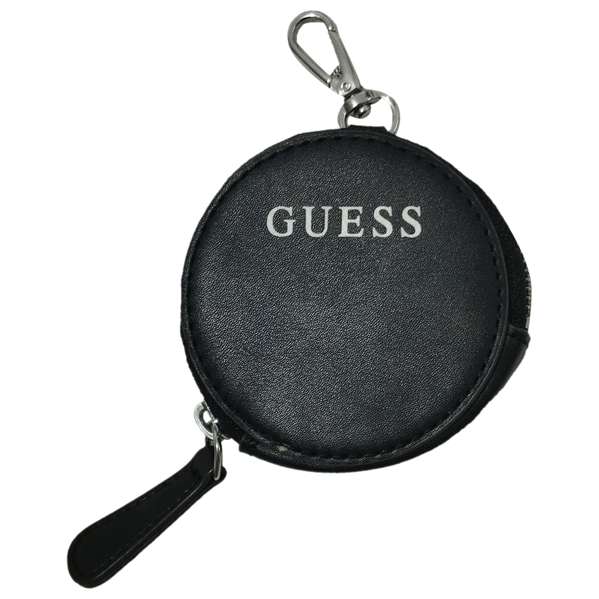 Pre-owned Guess Vegan Leather Wallet In Black