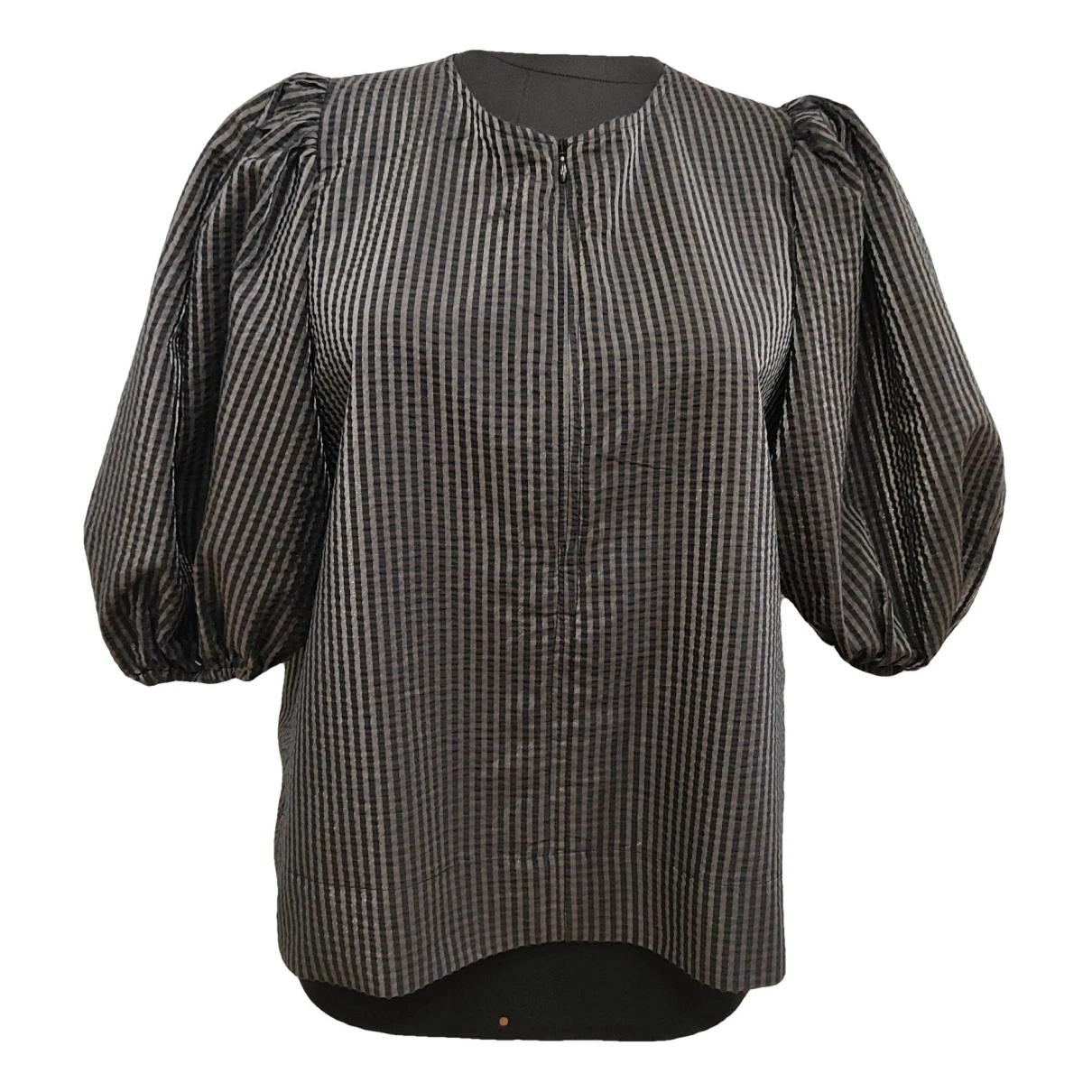 Pre-owned Ganni Spring Summer 2020 Blouse In Grey