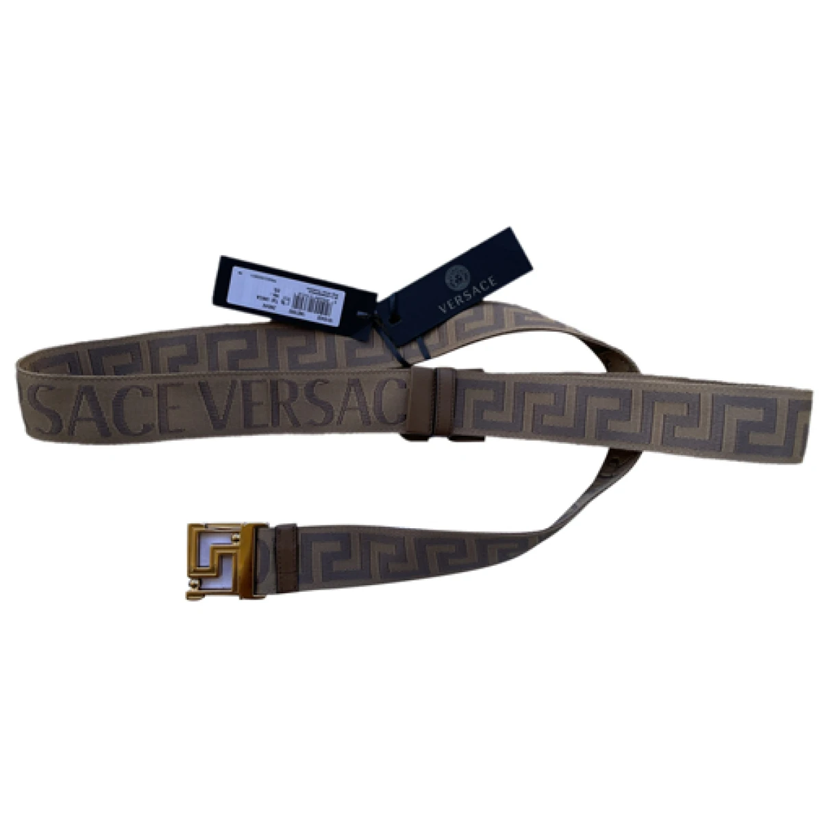 Pre-owned Versace Cloth Belt In Camel