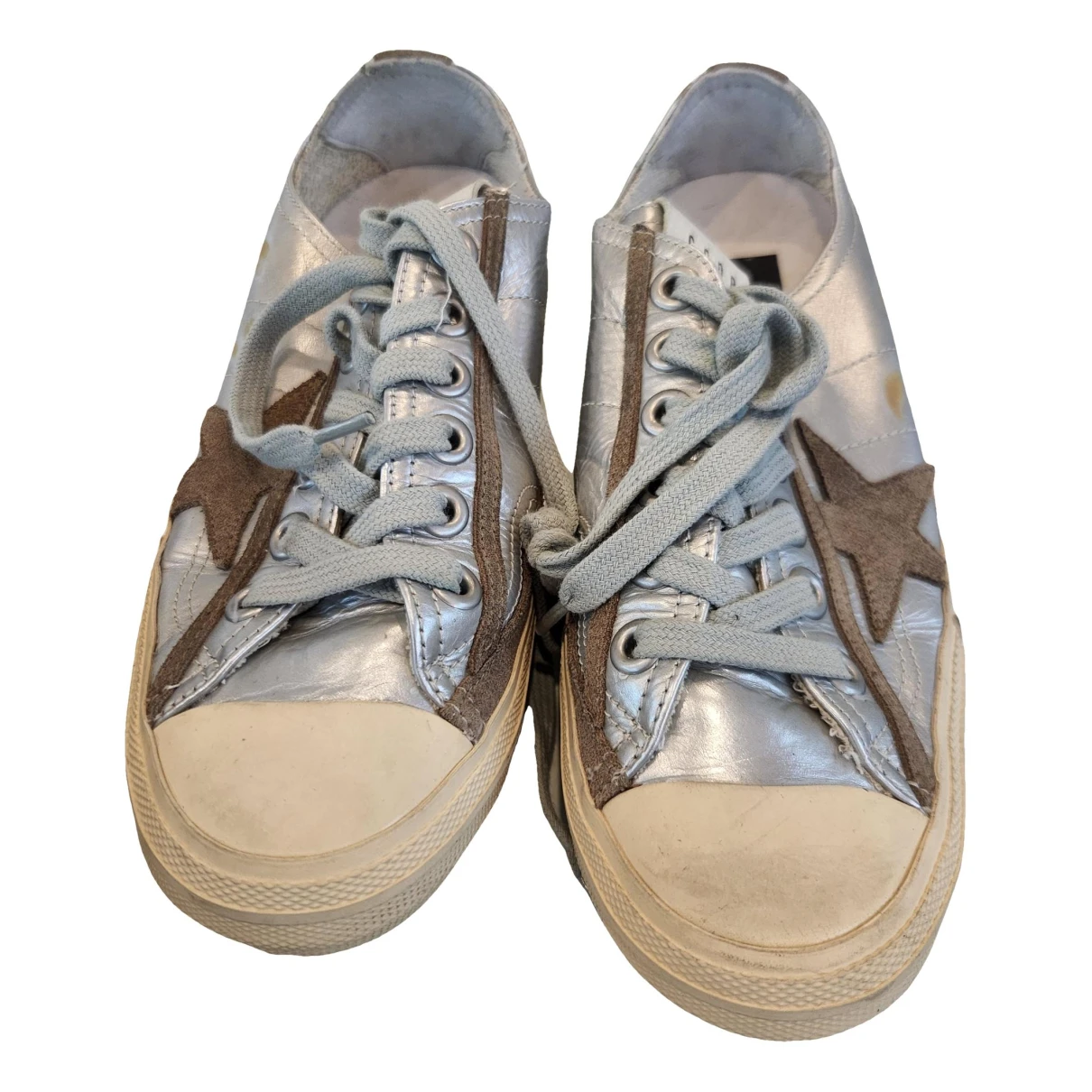 Pre-owned Golden Goose Leather Trainers In Metallic