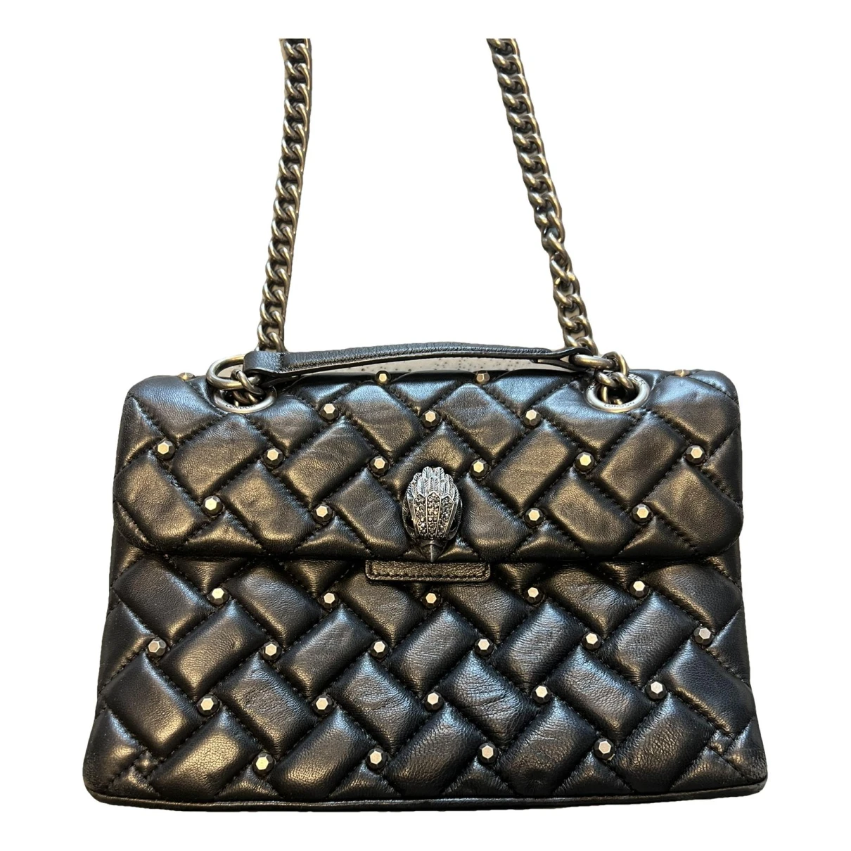 Pre-owned Kurt Geiger Vegan Leather Handbag In Black
