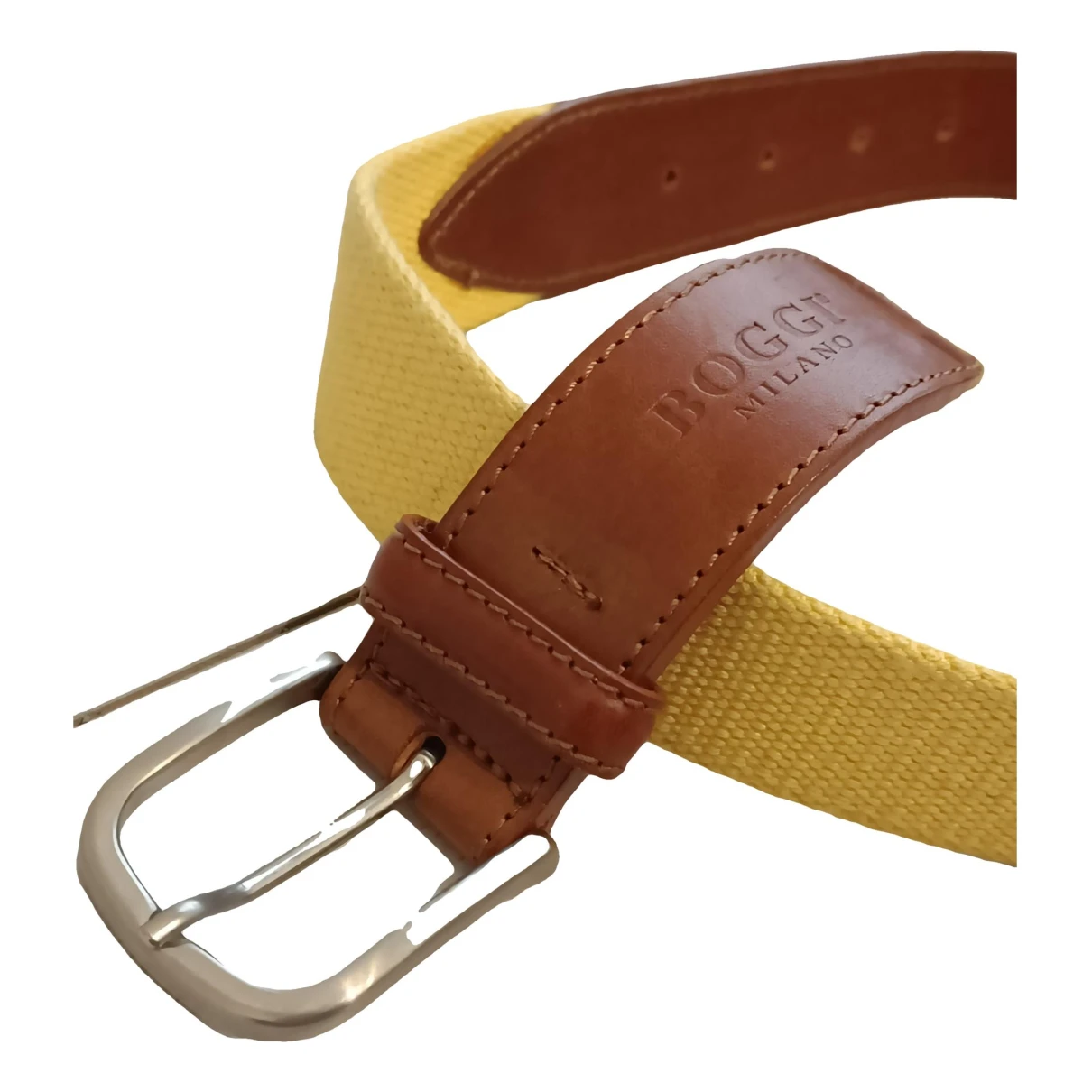 Pre-owned Boggi Leather Belt In Yellow