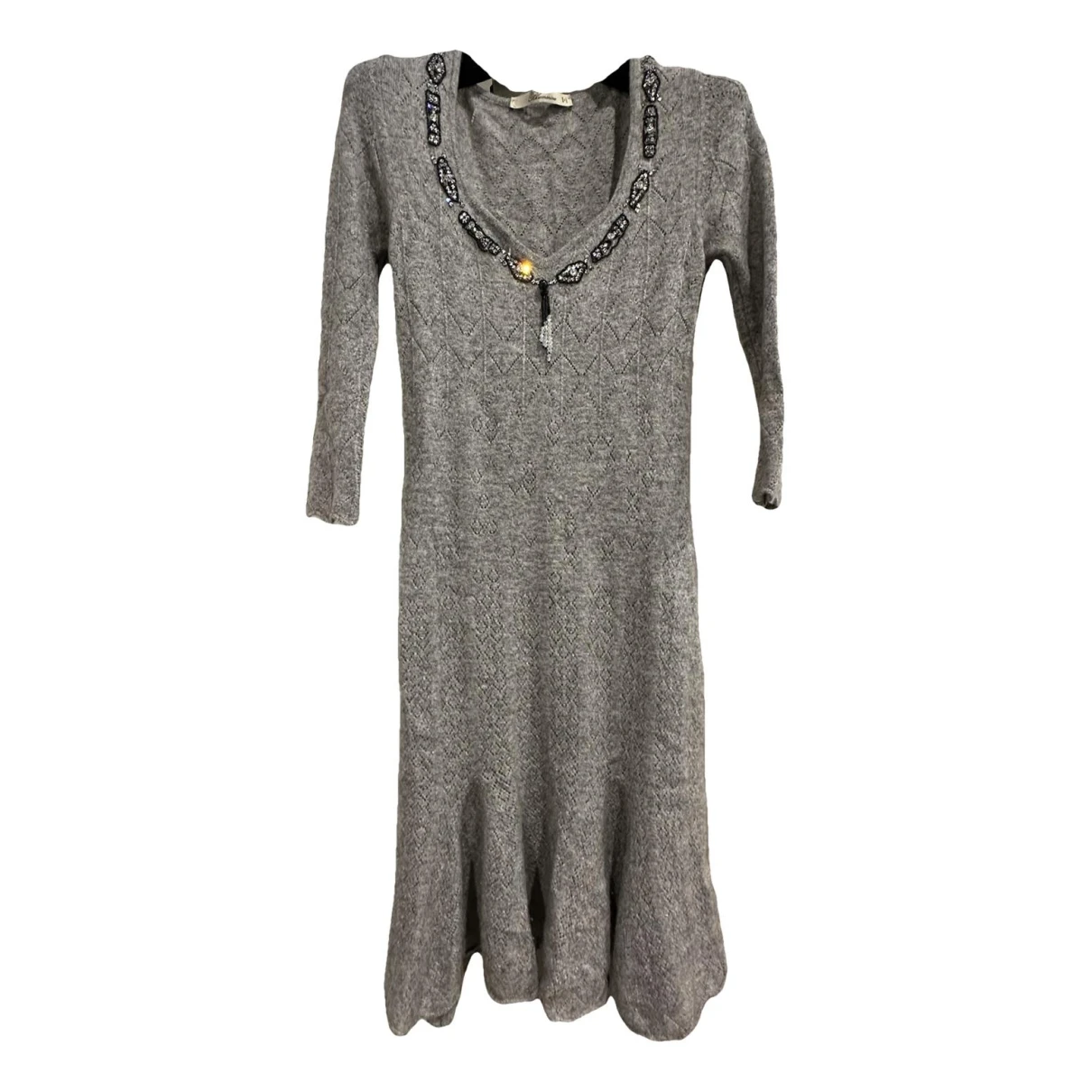Pre-owned Blumarine Cashmere Mid-length Dress In Grey