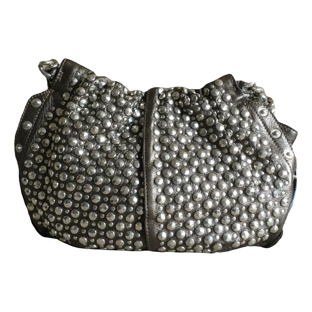 Pre-owned Sonia Rykiel Dita Leather Handbag In Grey