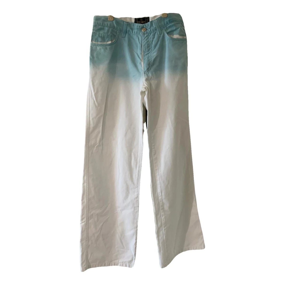 Pre-owned Fendi Large Jeans In White
