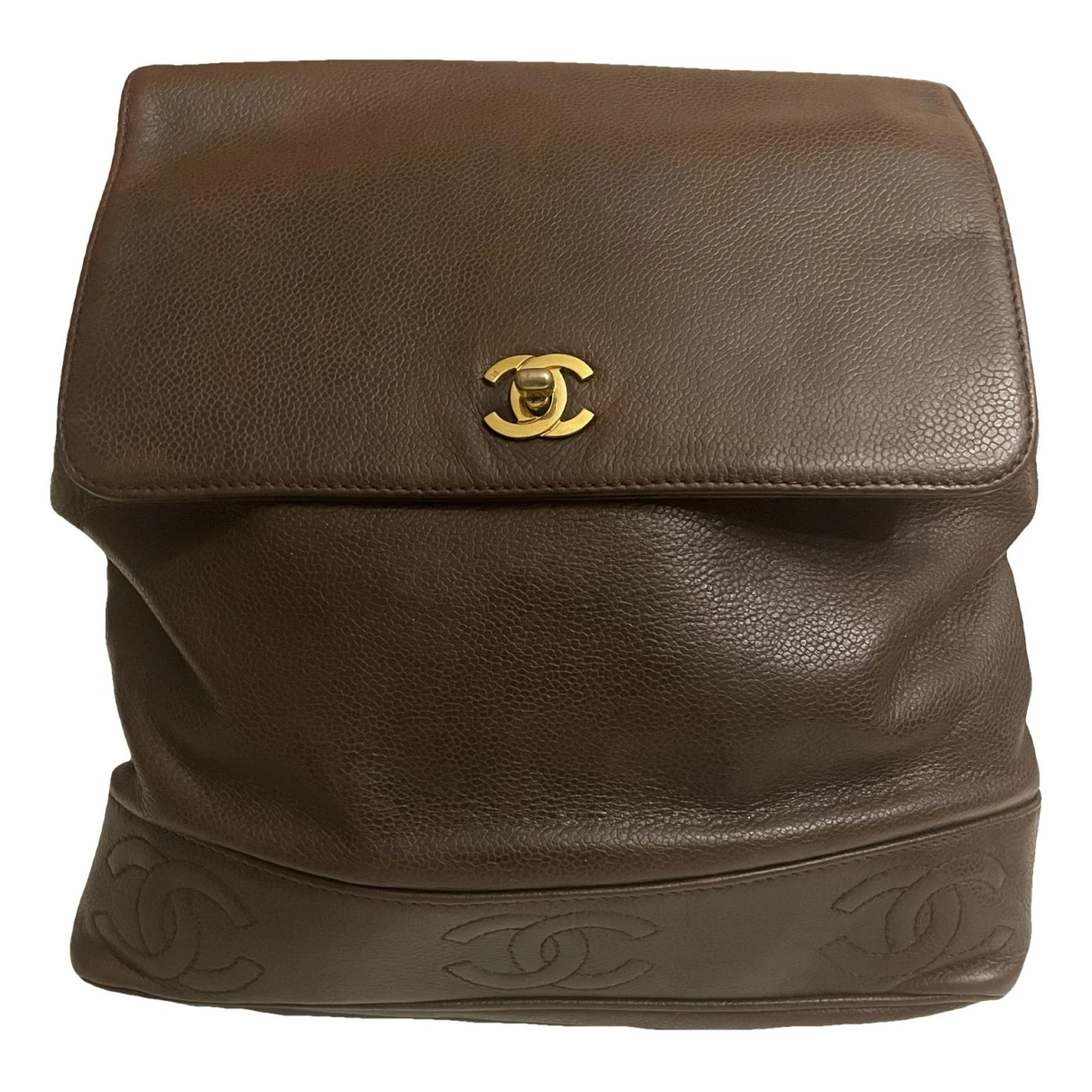 Pre-owned Chanel Leather Backpack In Brown