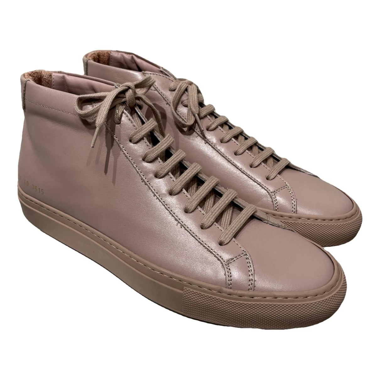 Pre-owned Common Projects Leather High Trainers In Pink