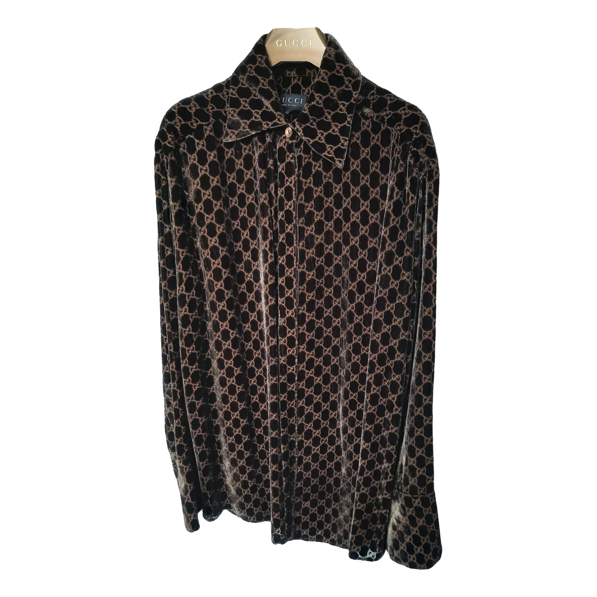 Pre-owned Gucci Velvet Shirt In Brown