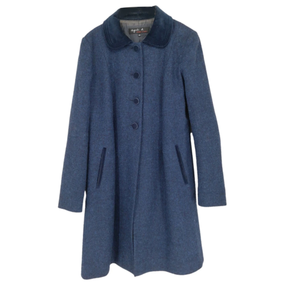 Pre-owned Agnès B. Wool Coat In Blue