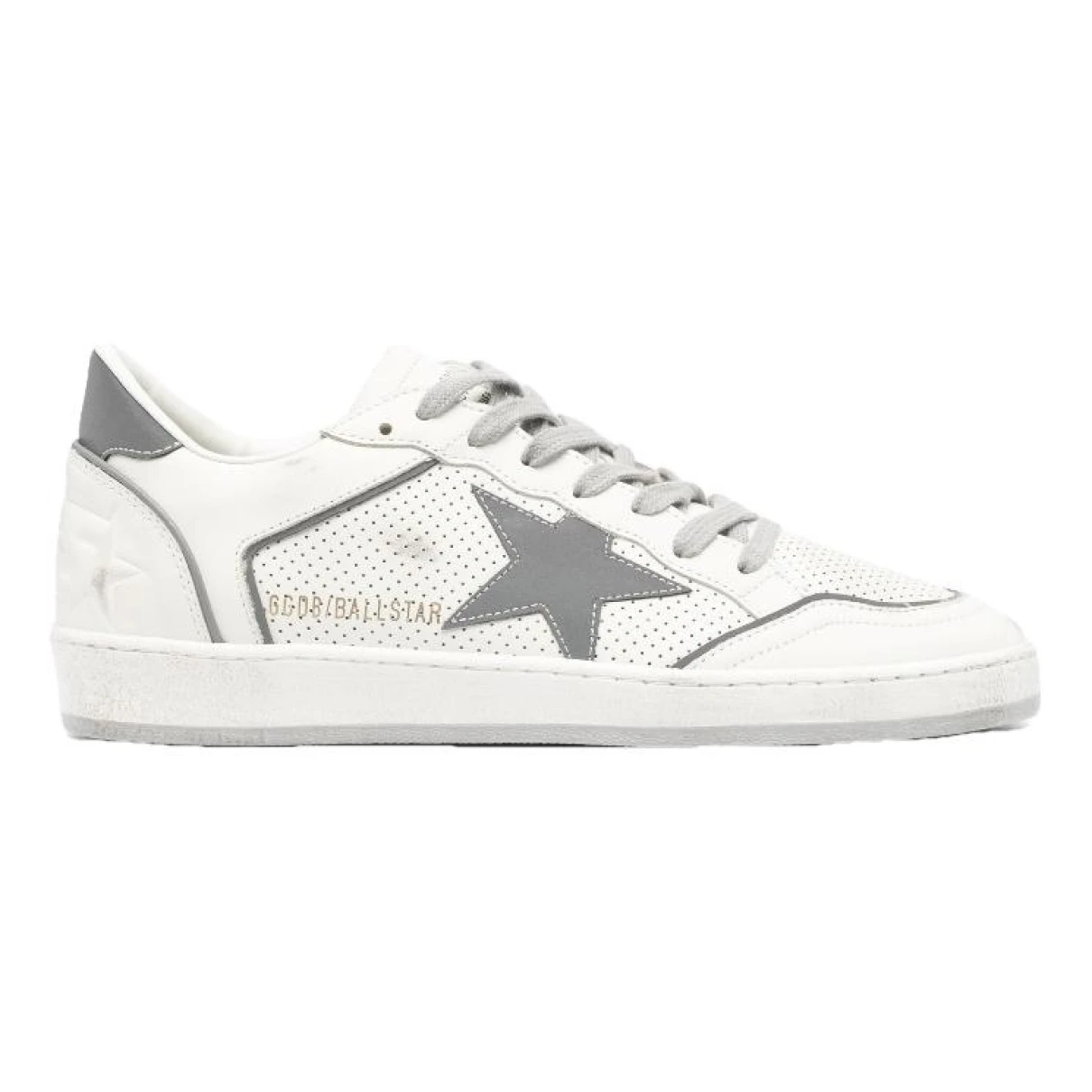 Pre-owned Golden Goose Ball Star Leather Low Trainers In White