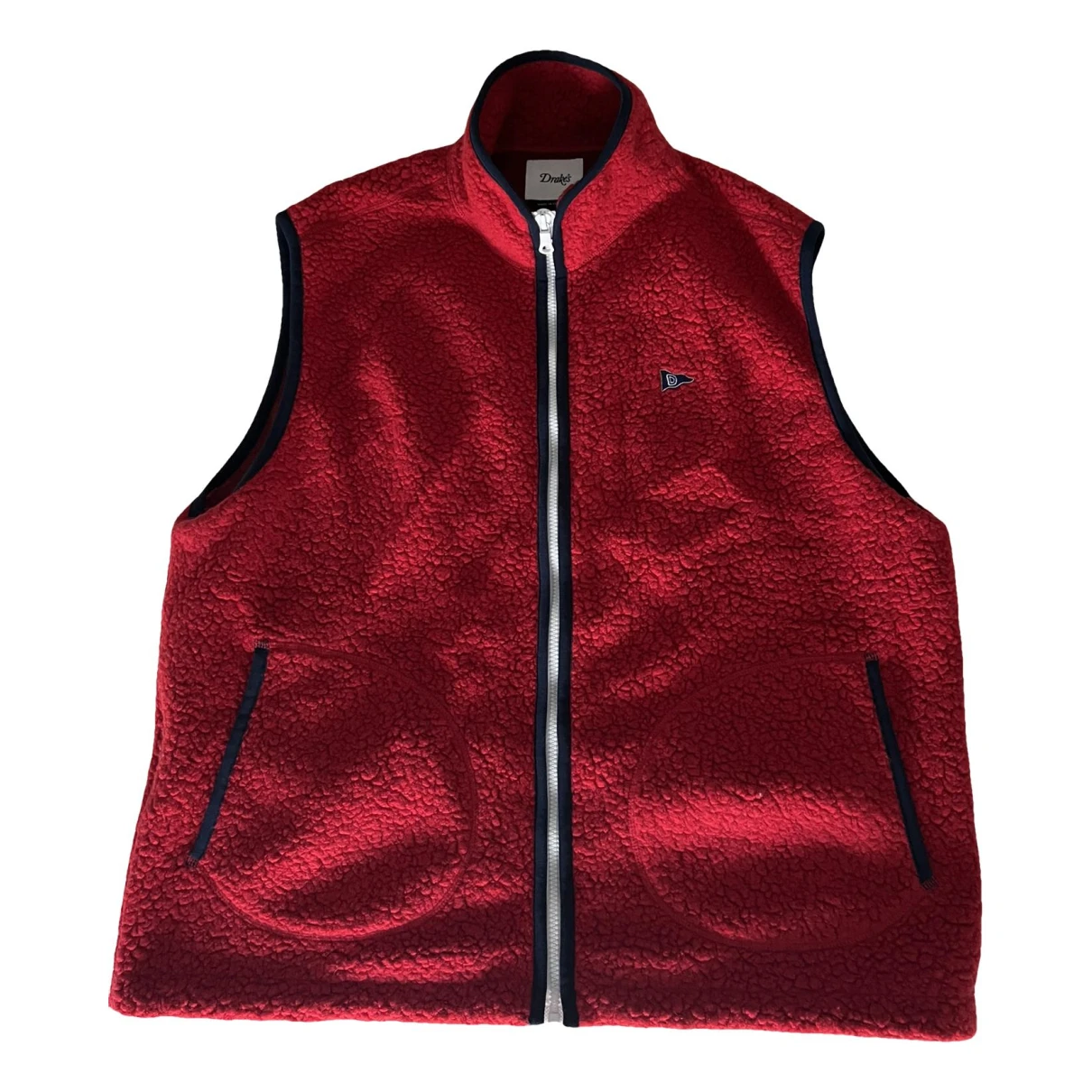 Pre-owned Drake's Wool Vest In Red