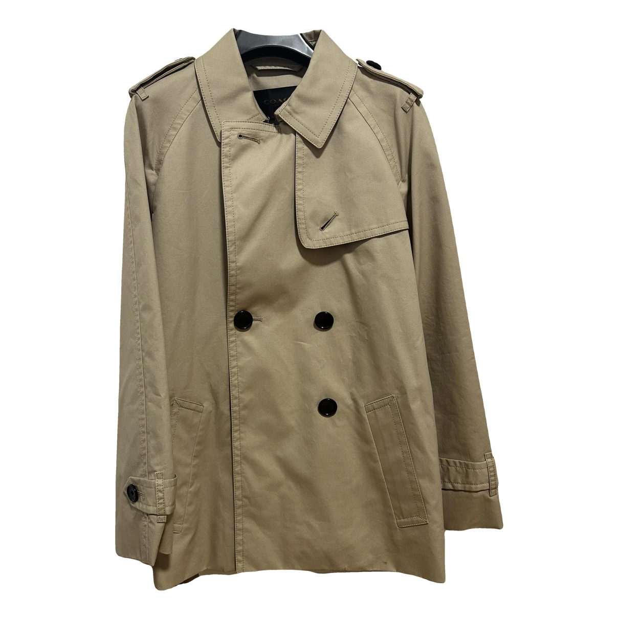 Pre-owned Coach Trench Coat In Khaki