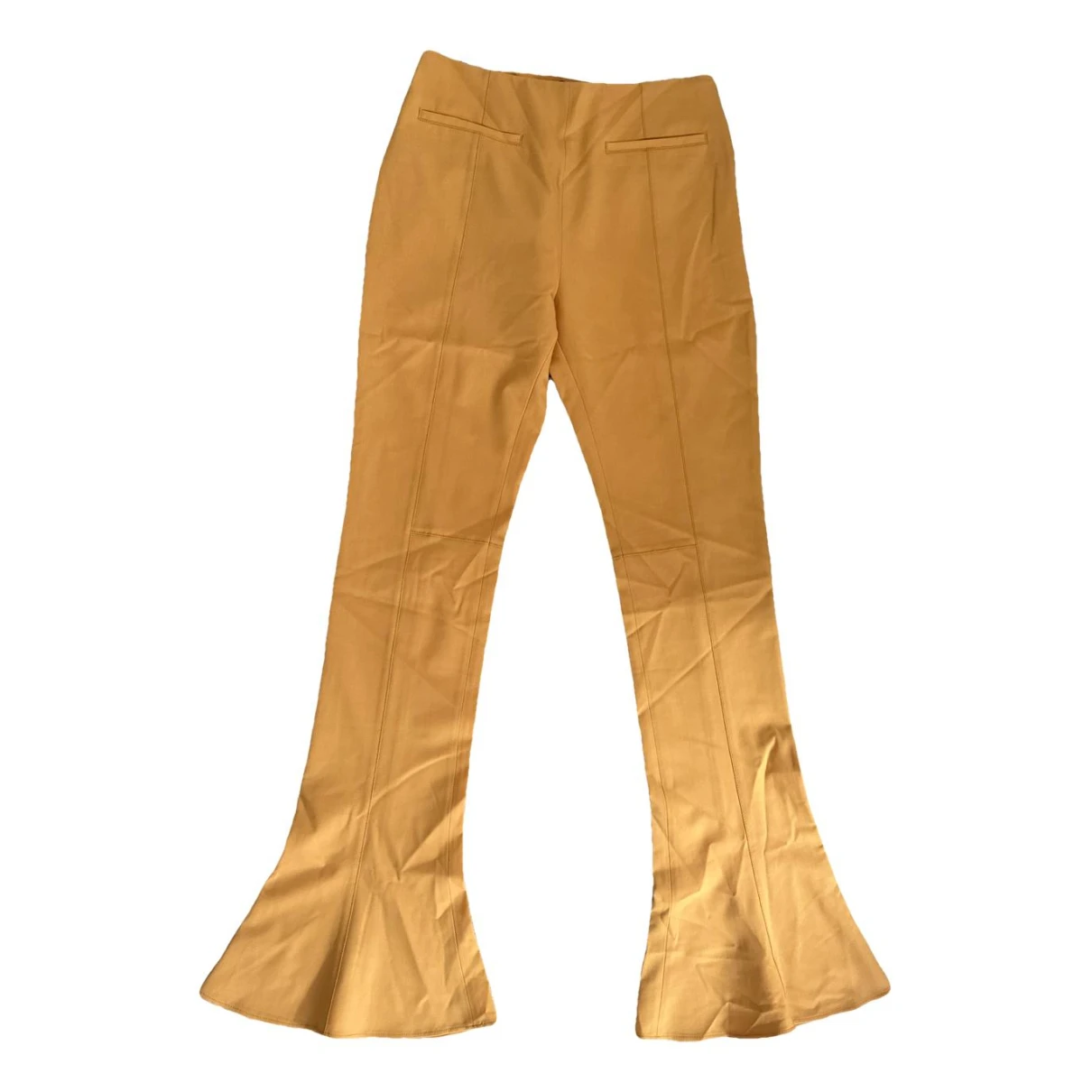 Pre-owned Jacquemus Wool Slim Pants In Yellow
