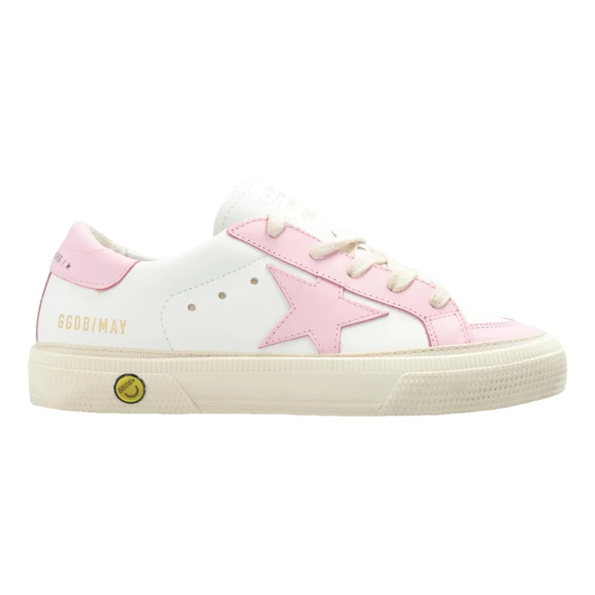 Pre-owned Golden Goose May Leather Trainers In Pink
